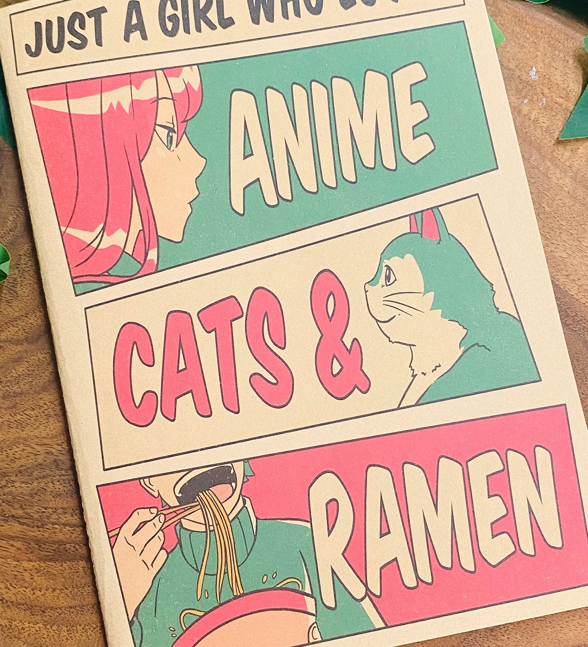 Anime Cats & Ramen Tasarımlı Dönüşümlü Kraft DeftergiftmodaGmd100304