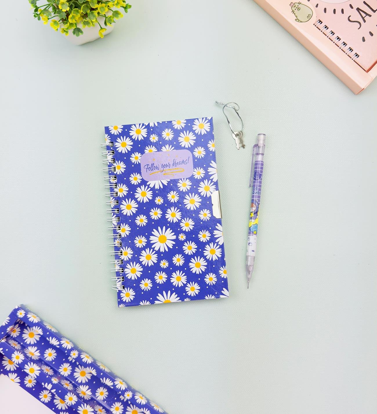 Sevimli Desenli Kilitli Defter ve Kalem SetigiftmodaHN-021-022-023