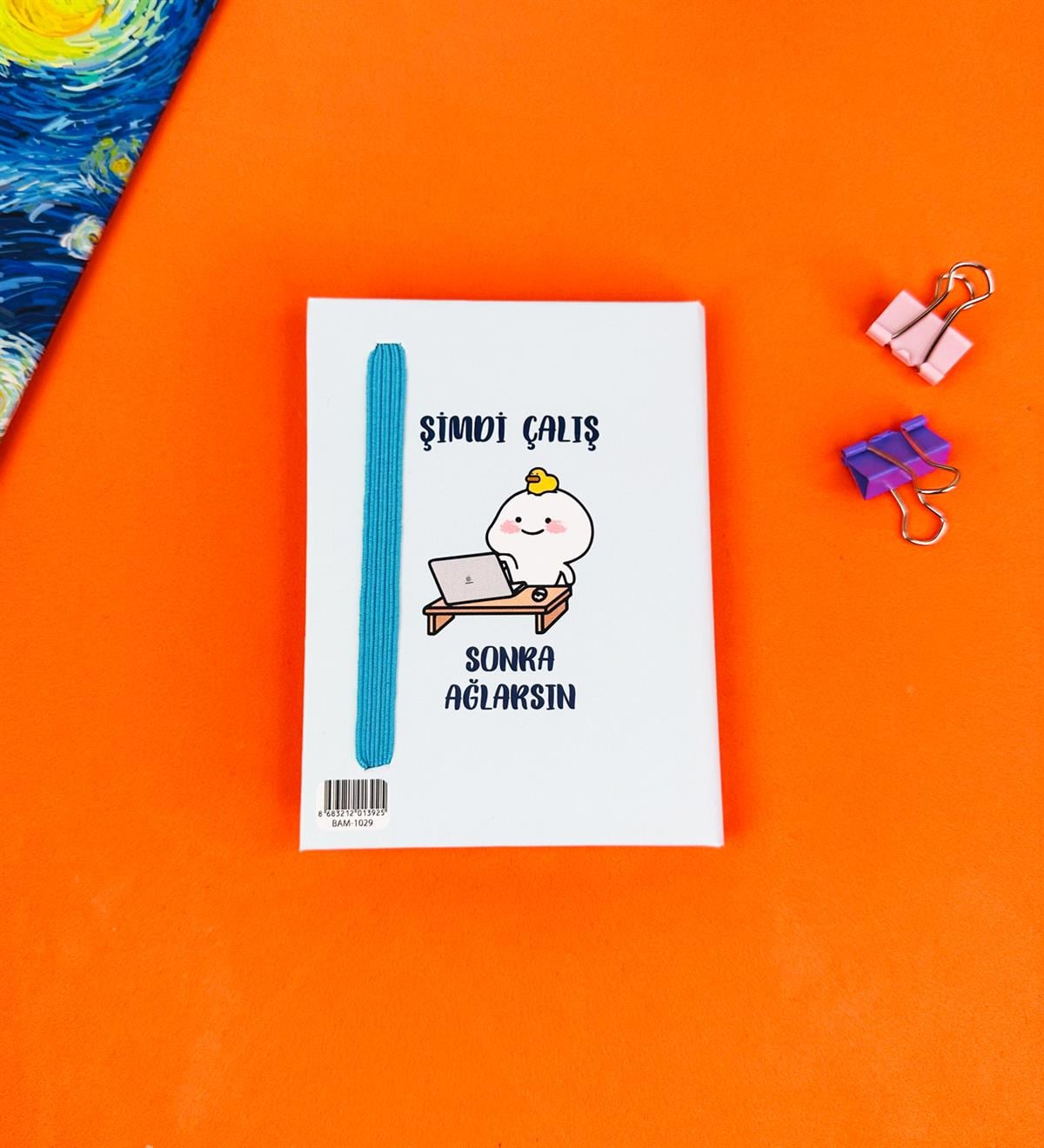 Şimdi Çalış Sonra Ağlarsın Tasarımlı Sert Kapaklı Mini DeftergiftmodaBam-1029-13	