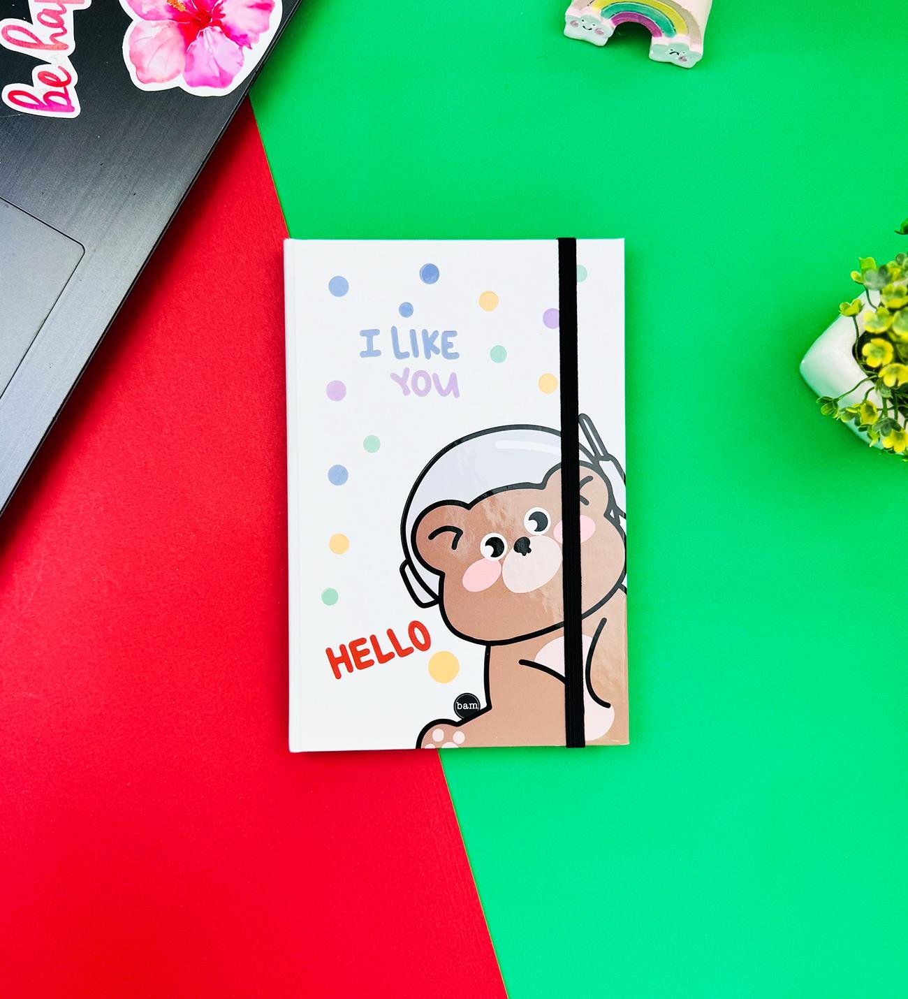 Hello Bear Tasarımlı Lastikli DeftergiftmodaBAM-1276