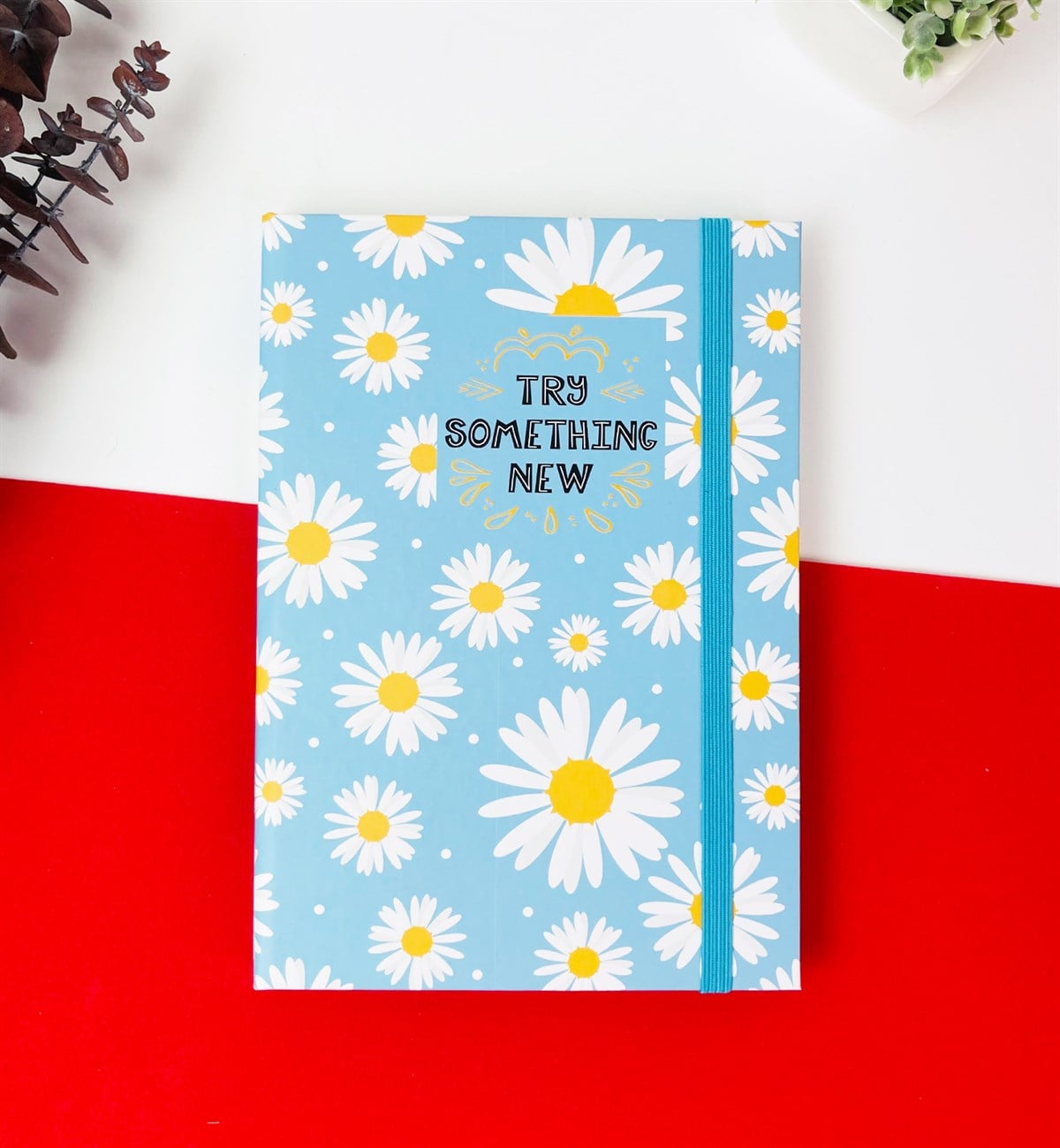 Mavi Papatya Tasarımlı Lastikli DeftergiftmodaGmd100172