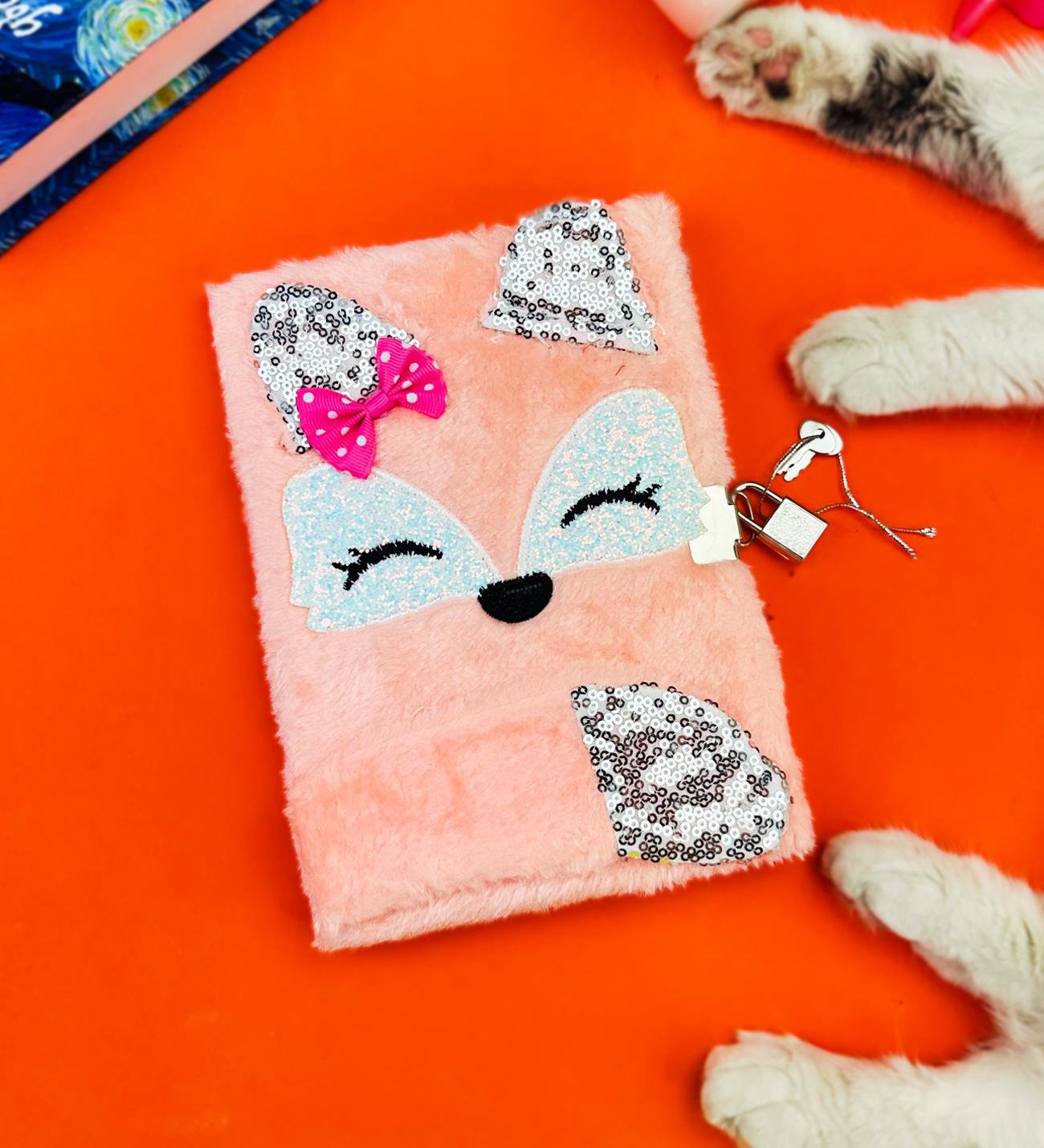 Sevimli Köpek Tasarımlı Kilitli Peluş DeftergiftmodaBM-1056	