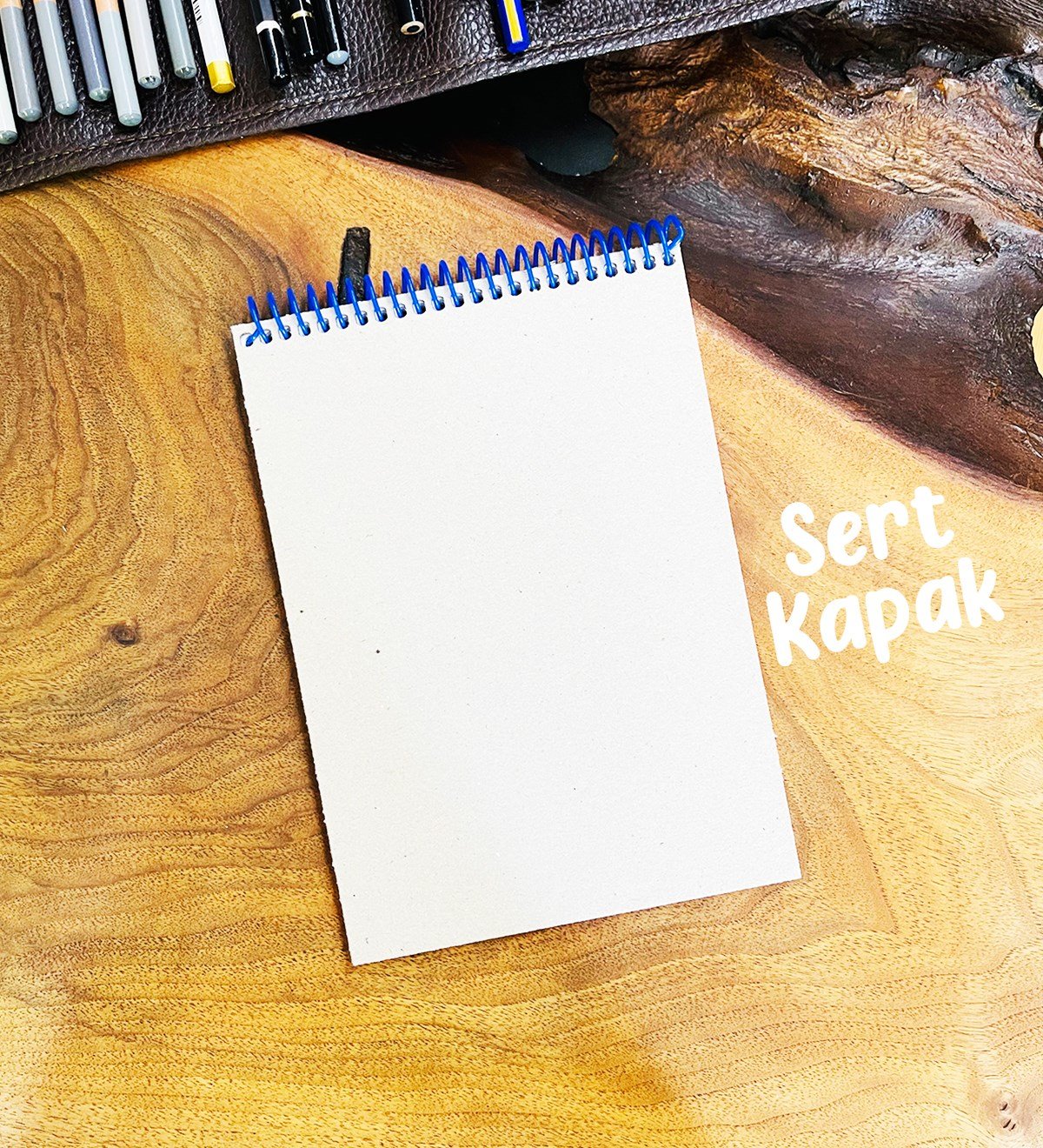 A5 Sketch Book - Eskiz Defteri - Spiralli Tutuş / Grenli Sert Tasarım KapakgiftmodaGmd100642-Yıldızlı-Gece