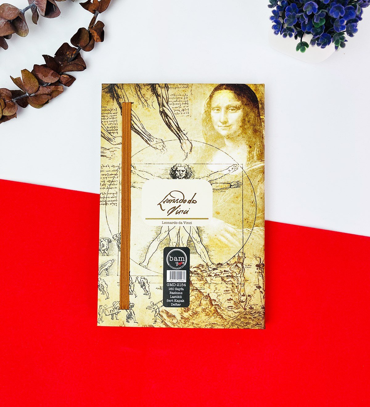 	Leonardo Da Vinci Tasarımlı Lastikli DeftergiftmodaGmd100226