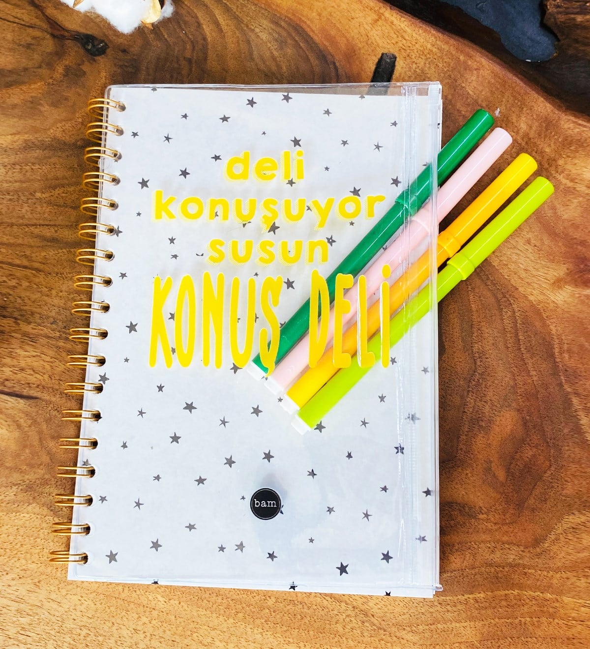 Deli Konuşuyor Susun Tasarımlı Çanta Kapaklı Spiralli DeftergiftmodaGmd100328