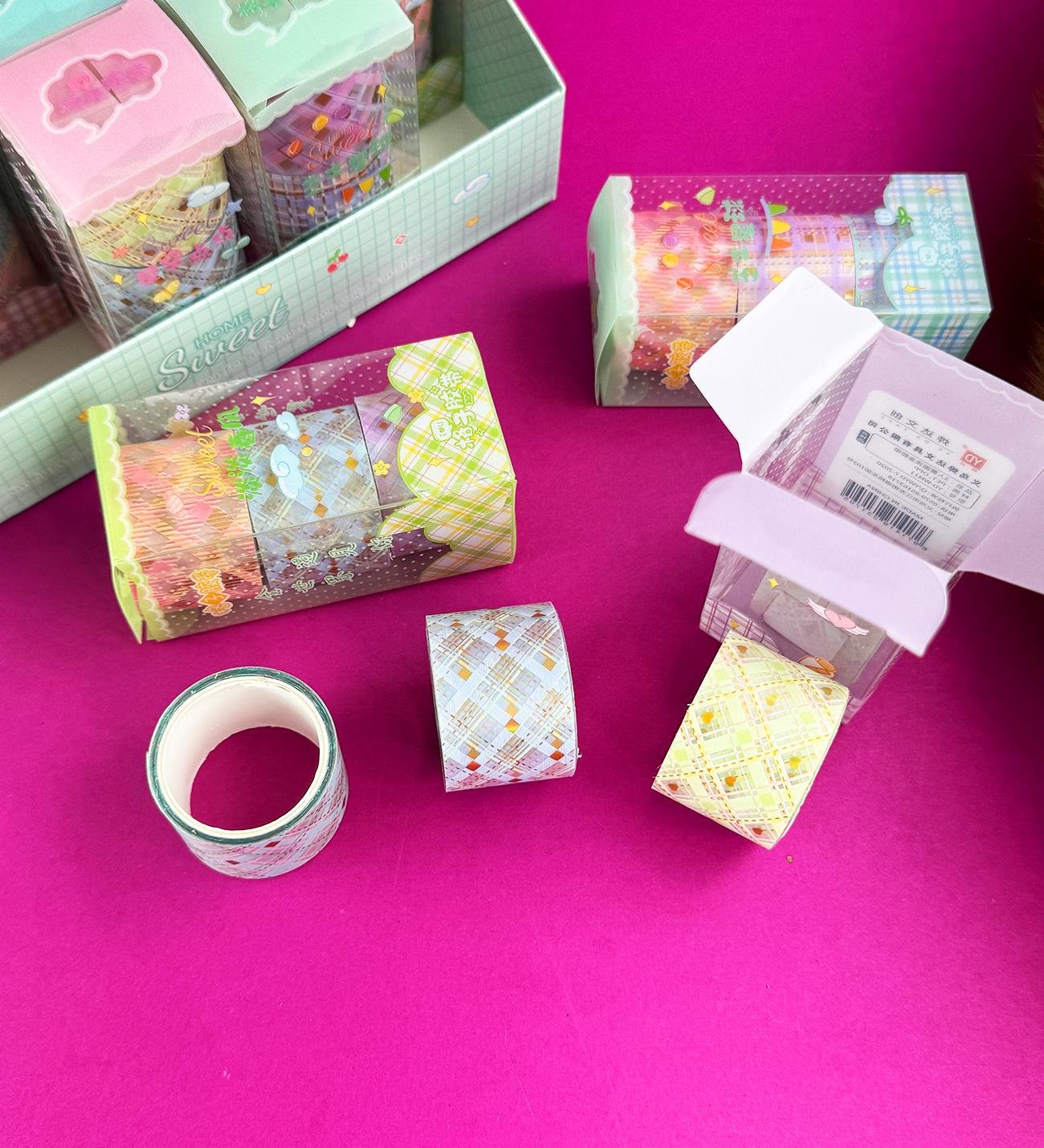 Yaldızlı Ekose Desenli Bant SetigiftmodaBM-1569