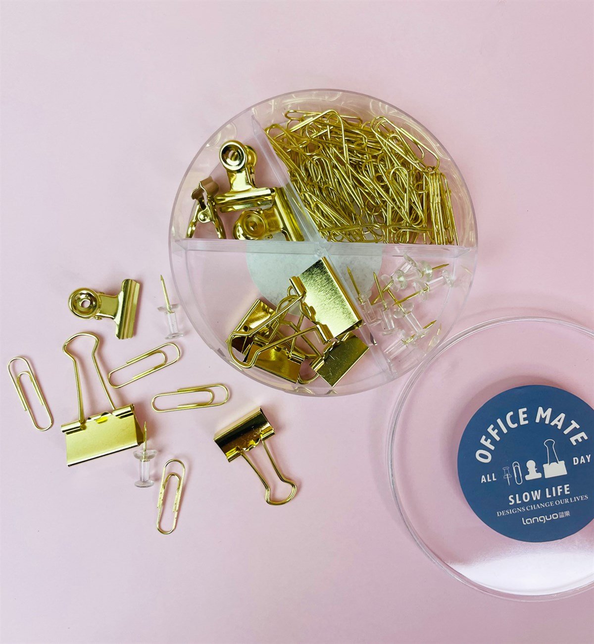 Metalik Raptiye Ataç Klips Ve Kağıt Tutucu Kırtasiye SetigiftmodaGm-4318