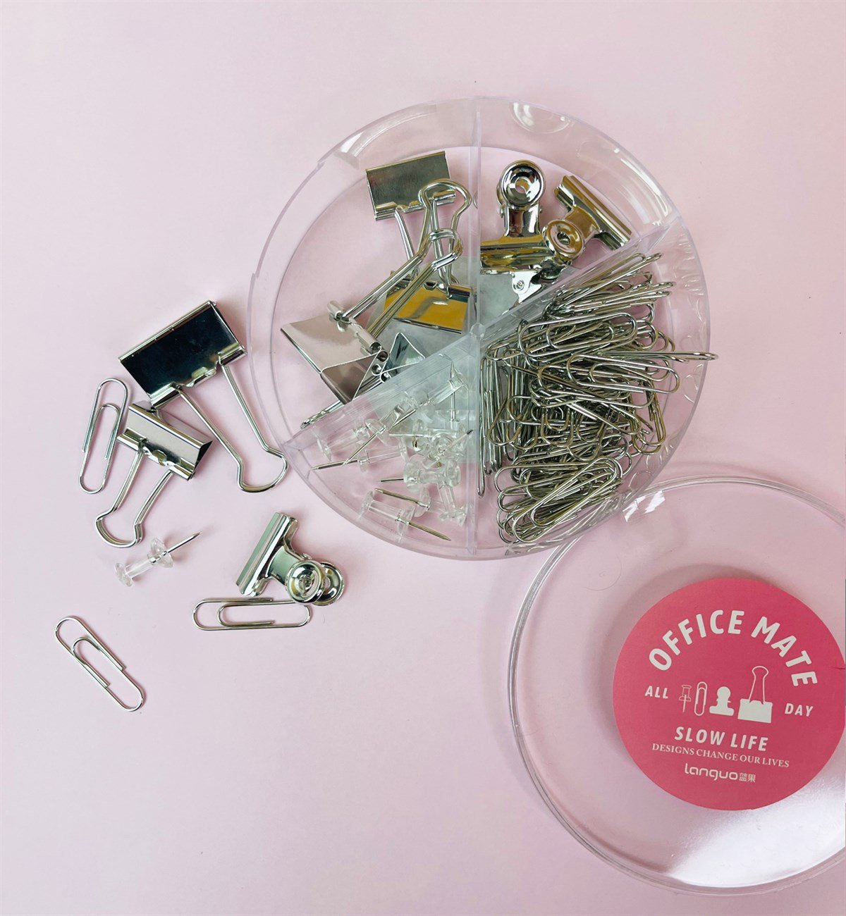 Metalik Raptiye Ataç Klips Ve Kağıt Tutucu Kırtasiye SetigiftmodaGm-4318