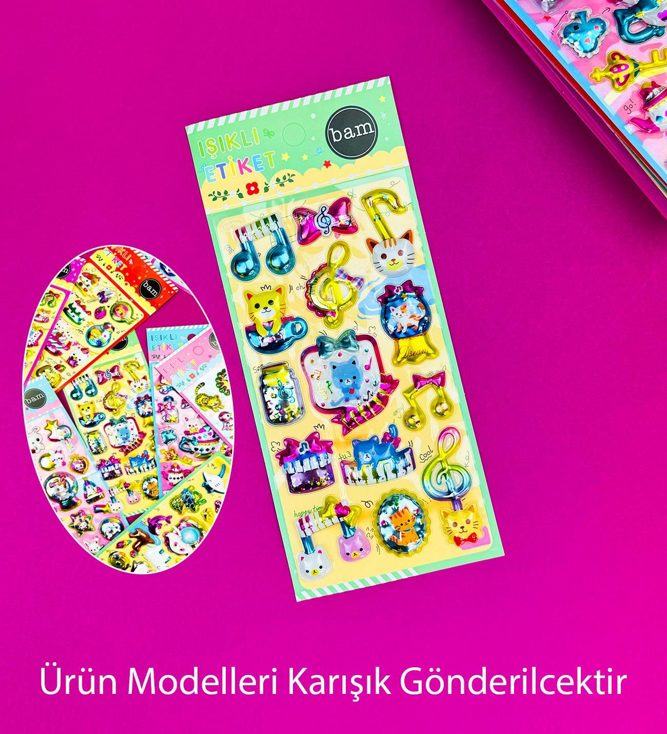 Hayvan Figürlü Işıklı StickergiftmodaBM-1214