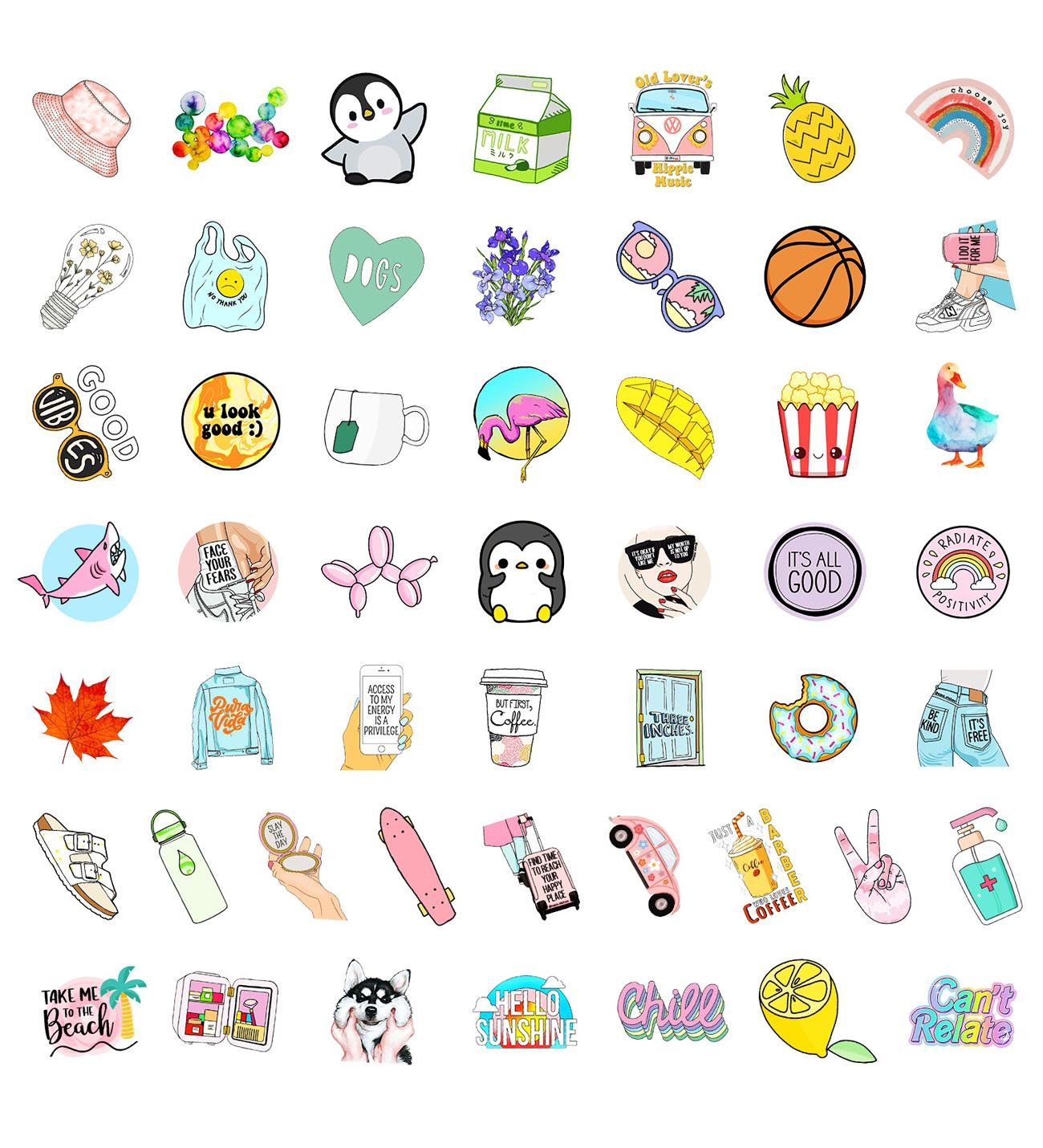 25'li Su Geçirmez Opak Sticker Seri : 18giftmodaBM-1022-17