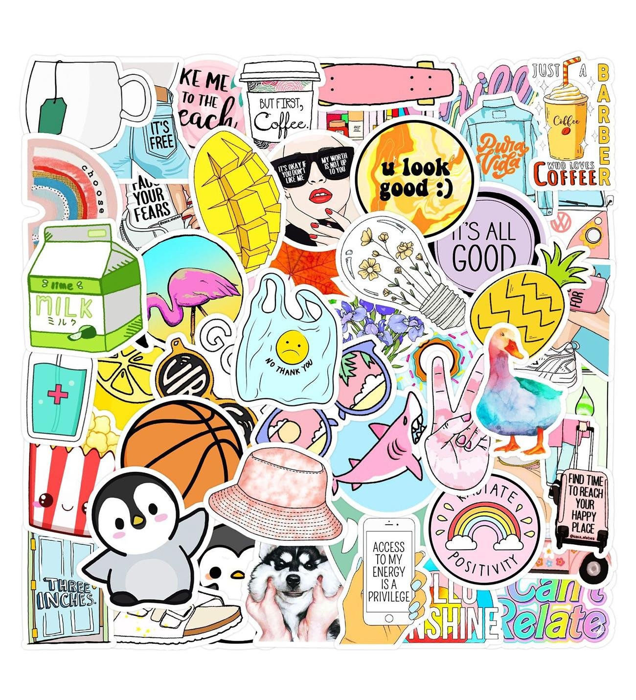 25'li Su Geçirmez Opak Sticker Seri : 19giftmodaBM-1022-18