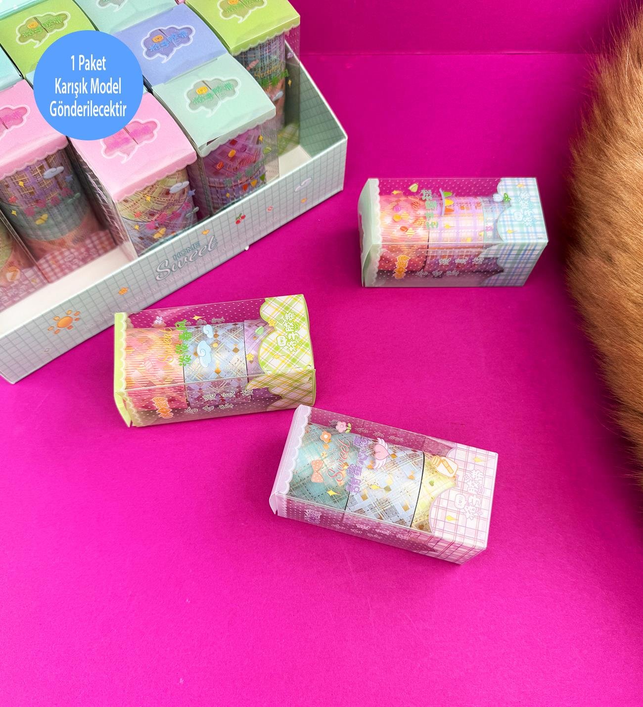 Yaldızlı Ekose Desenli Bant SetigiftmodaBM-1569