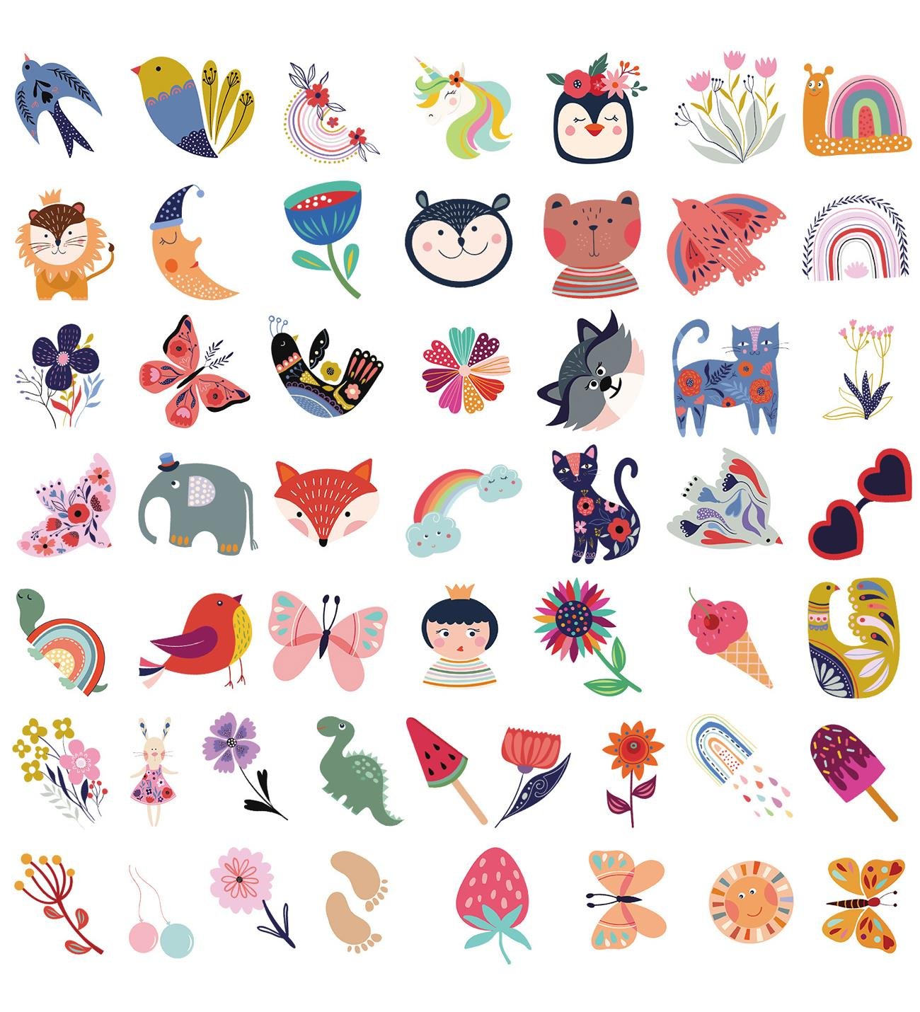 25'li Su Geçirmez Opak Sticker Seri : 4giftmodaBM-1022-3