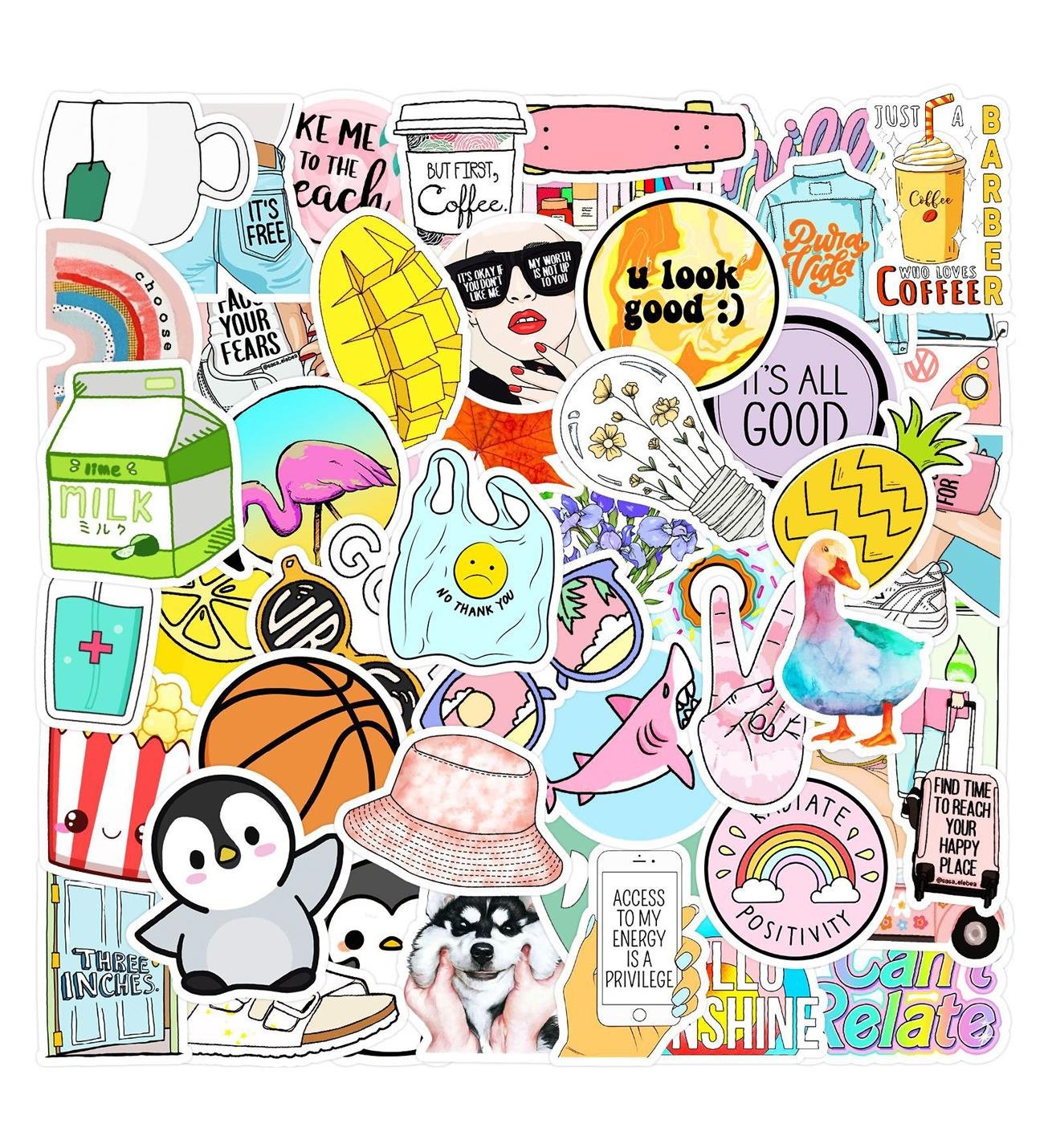 25'li Su Geçirmez Opak Sticker Seri : 18giftmodaBM-1022-17