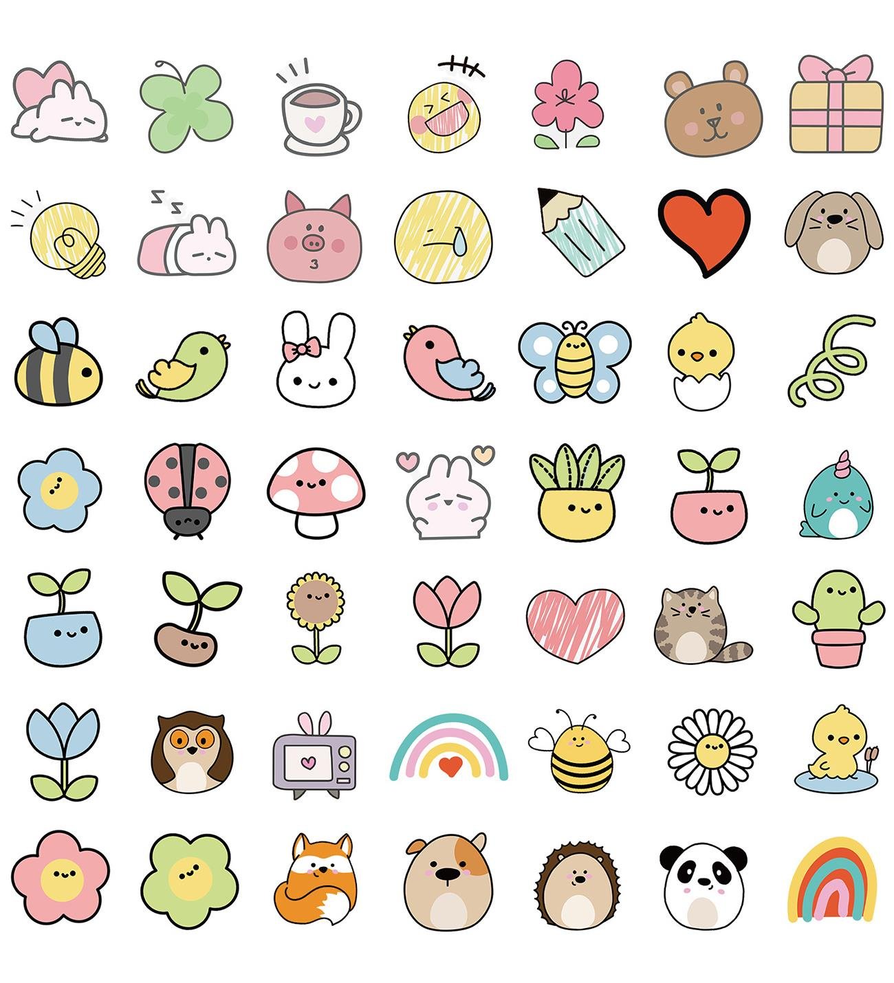 25'li Su Geçirmez Opak Sticker Seri : 19giftmodaBM-1022-18