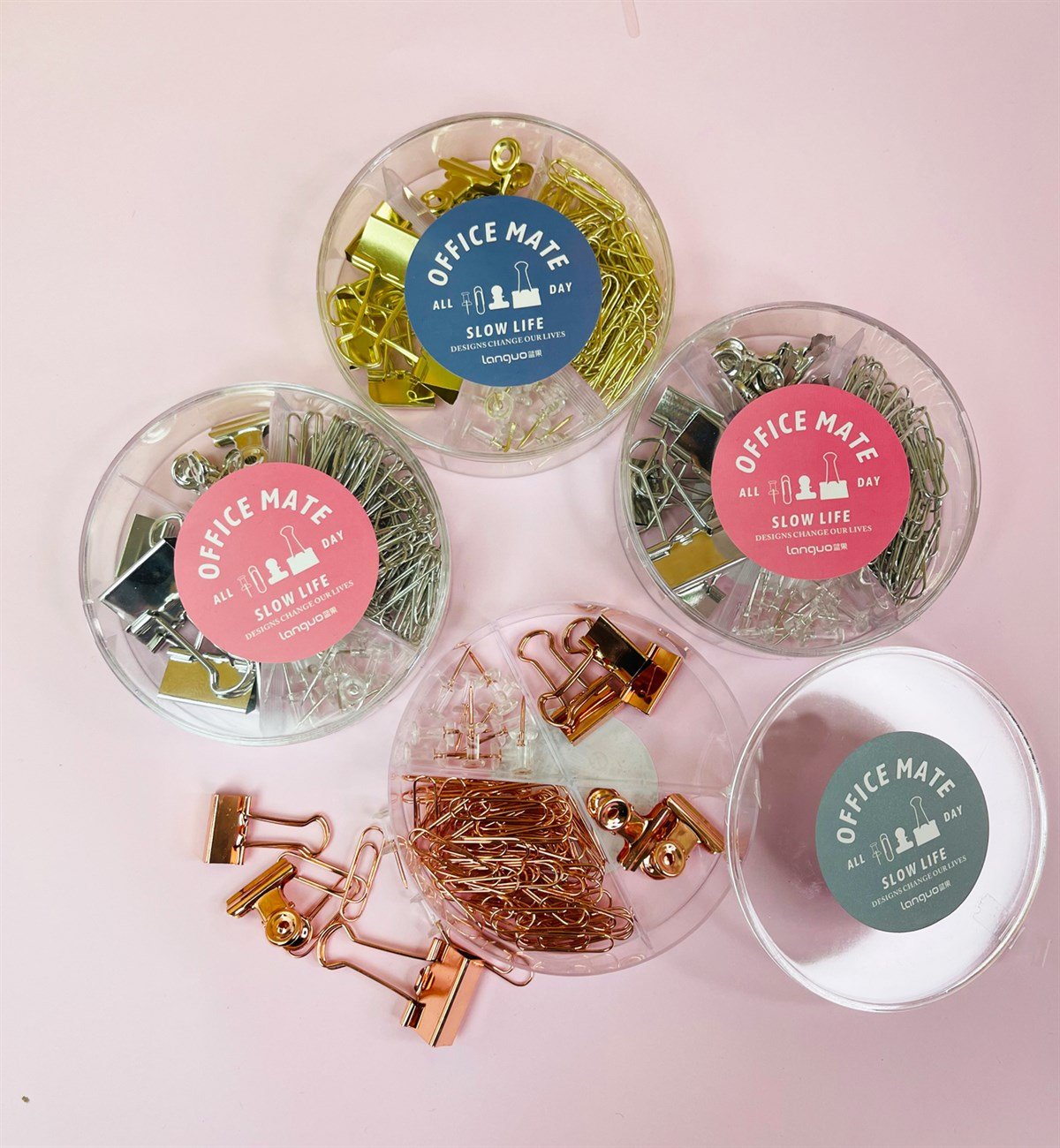 Metalik Raptiye Ataç Klips Ve Kağıt Tutucu Kırtasiye SetigiftmodaGm-4318