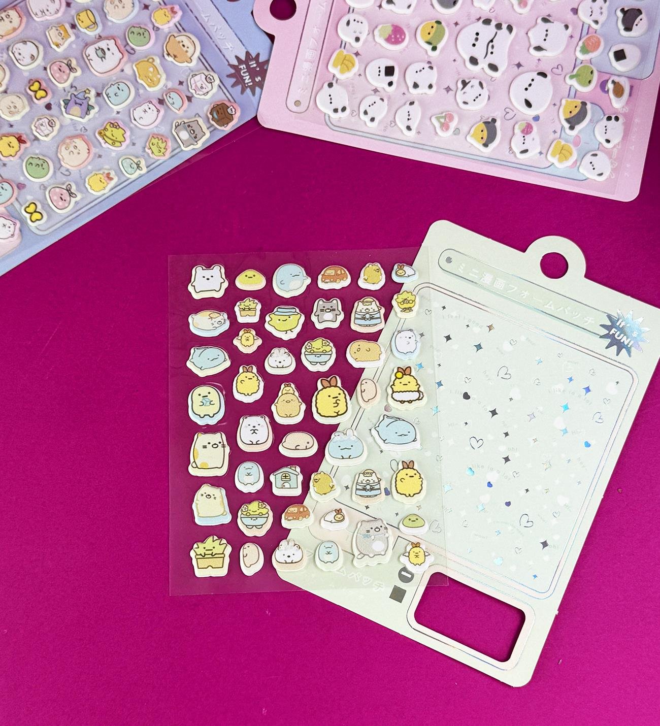 3'lü Hayvan Figürlü Kabartmalı Puf StickergiftmodaBM-1499