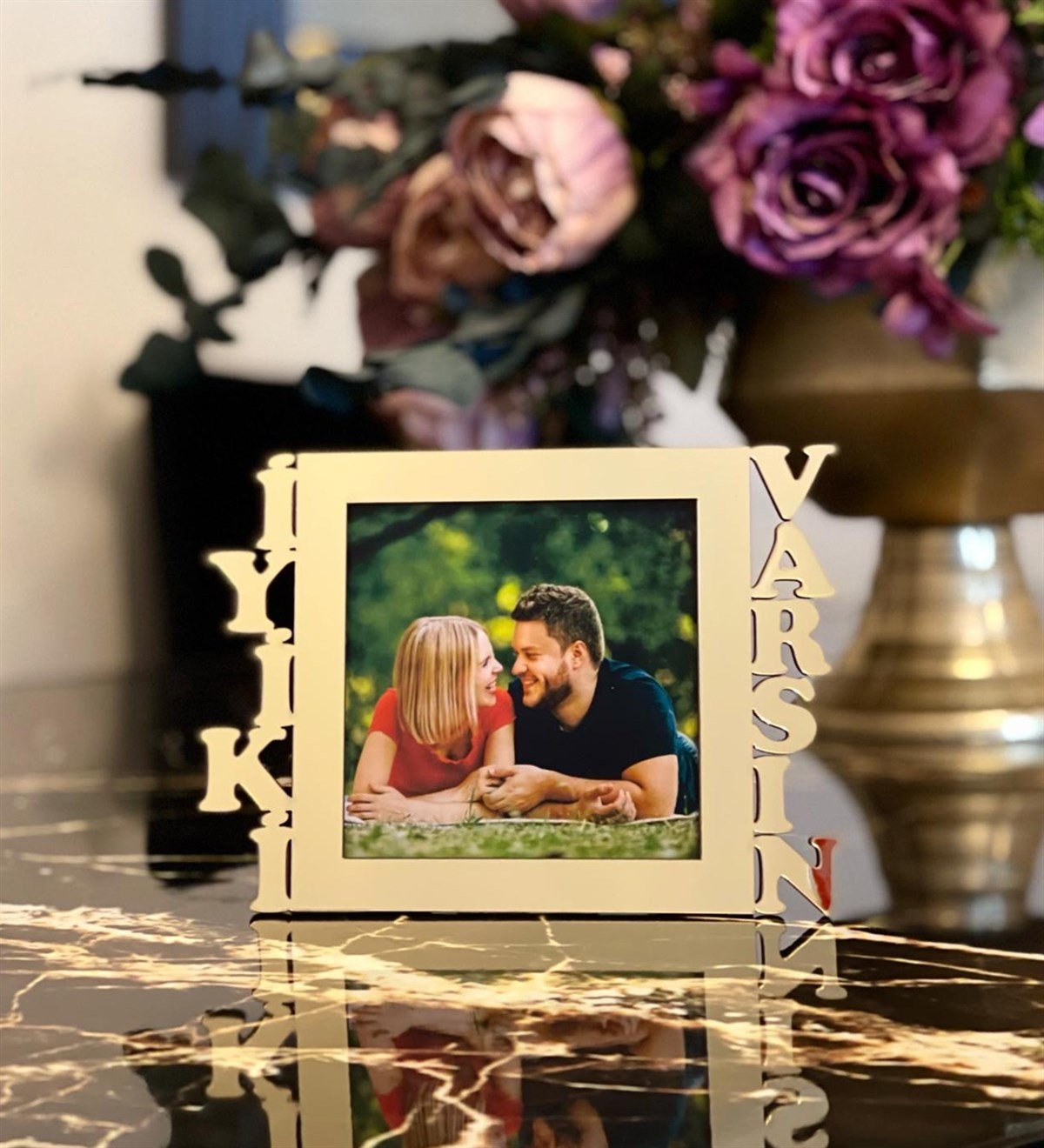 Kişiye Özel Fotoğraflı İyiki Varsın Mdf Çerçeve Goldgiftmoda Gmfc100051