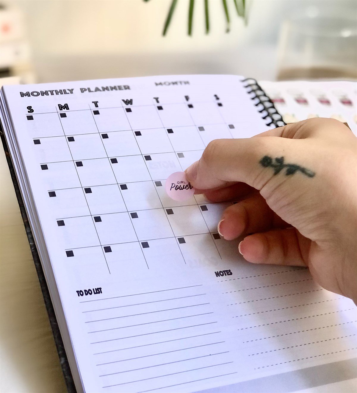 Gri Mermer Tarihsiz Haftalık PlanlayıcıGiftmodaGmp-016