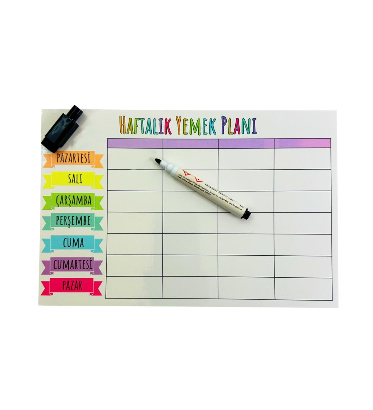 Haftalık Yemek Planlanlayıcı Buzdolabı MagnetigiftmodaGmig000071