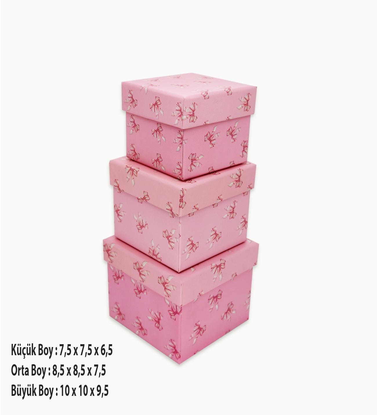 Fiyonk Desenli 3'lü Hediye, Kutusu Seti | Mini Kutu SetigiftmodaBam-1323	
