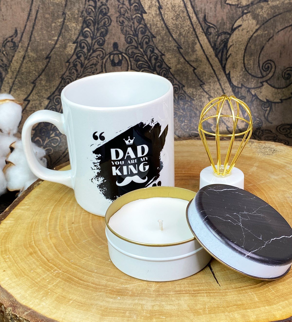 Kral Baba Kupa Mermer Mum Ve Mini Lamba SetgiftmodaGmhs101687