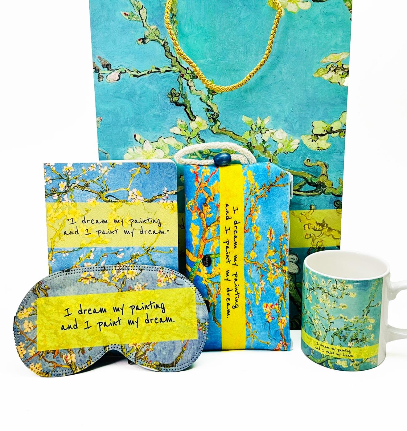 Van Gogh Badem Çiçeği Tasarımlı Karton Kutulu SetgiftmodaGmhs101981