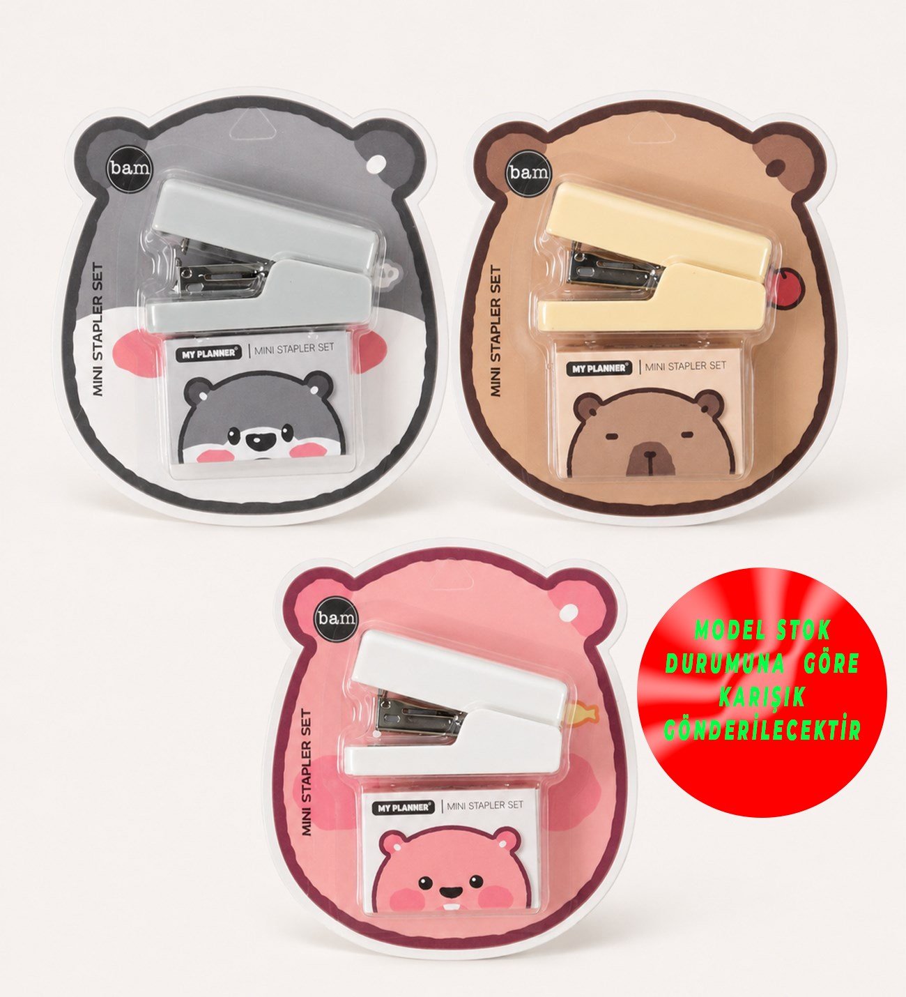 Ayıcık Temalı Mini Zımba ve Zımba Teli SetgiftmodaBM-2522