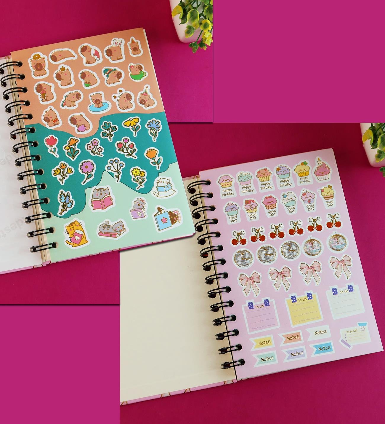 Kırmızı Sakura 3'lü Mini Hediye Kutusu ve Dot Defter, Doodle Book SetgiftmodaGmhs102072