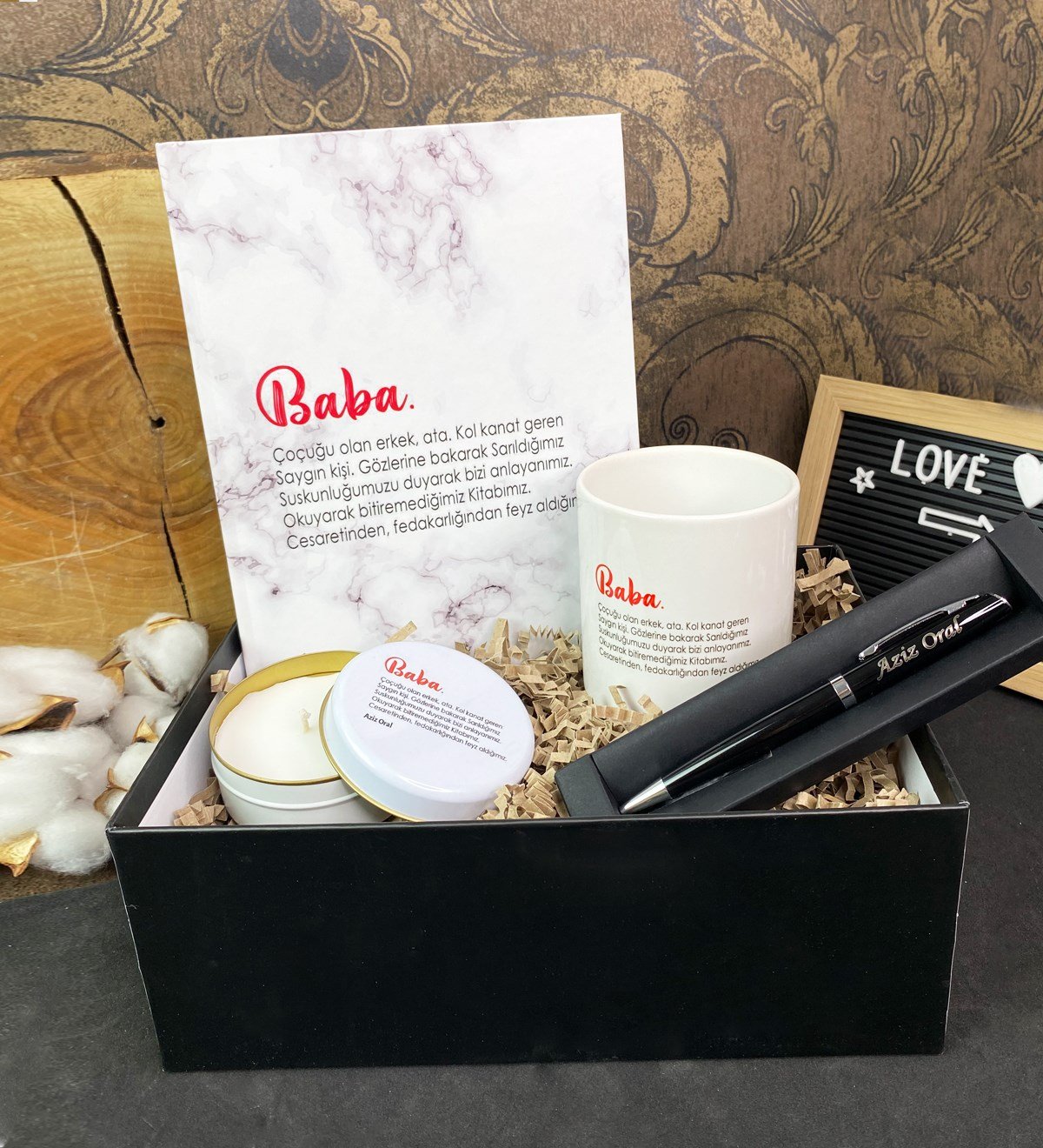 Kişiye Özel Baba Tasarımlı Hediye SetigiftmodaGmhs101724