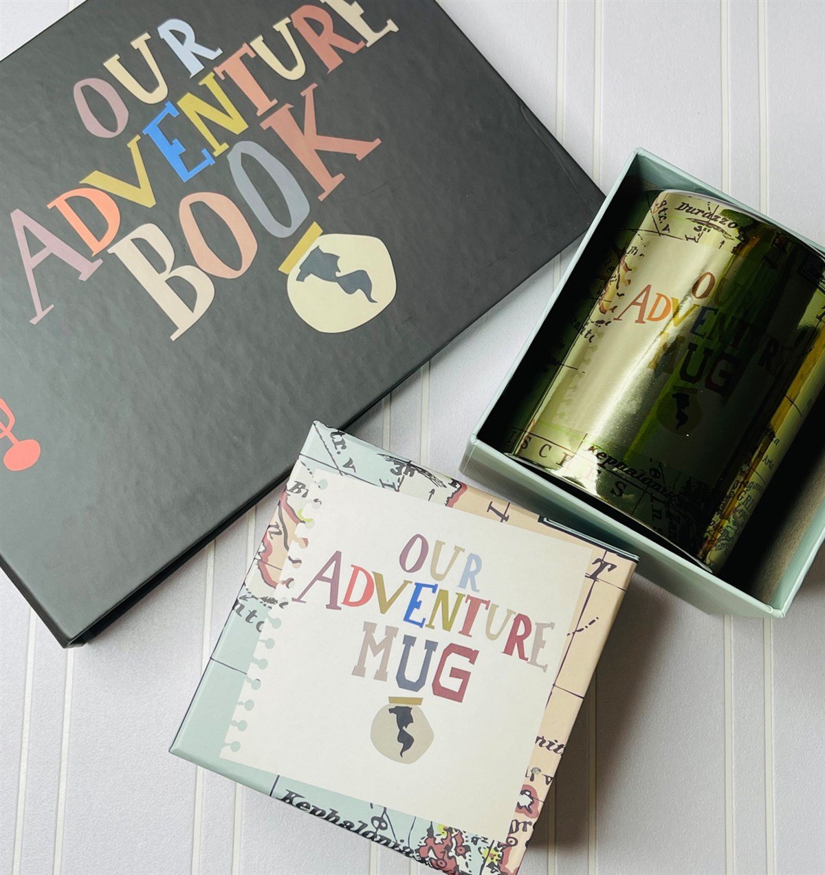 Our Adventure Book Tasarımlı Klasör Albüm Ve Özel Kutulu Gümüş Kupa SetgiftmodaGmhs101220