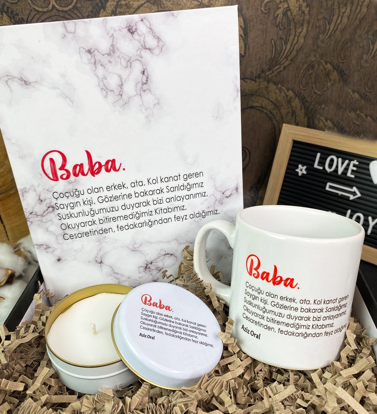 Kişiye Özel Baba Tasarımlı Hediye SetigiftmodaGmhs101723