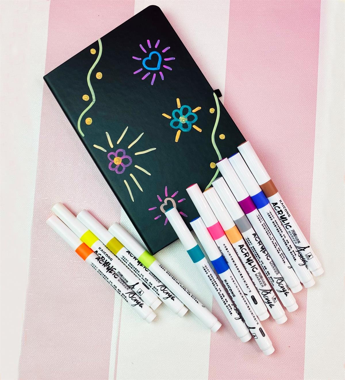 Akrilik Kalem Ve Siyah Defter Kendin Yap SetgiftmodaGmhs101921