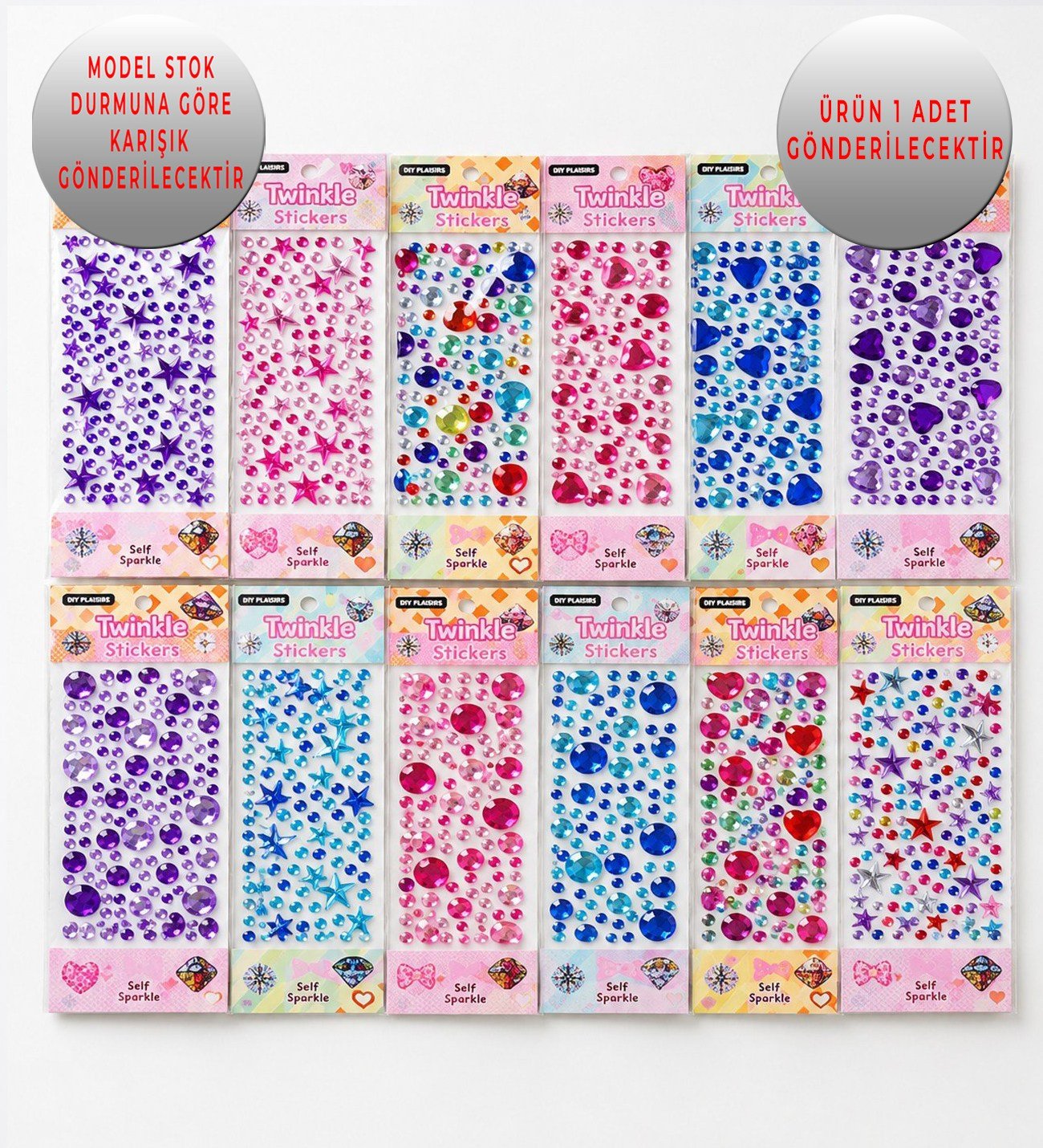 Renkli Diamond Taş StickergiftmodaBM-2993