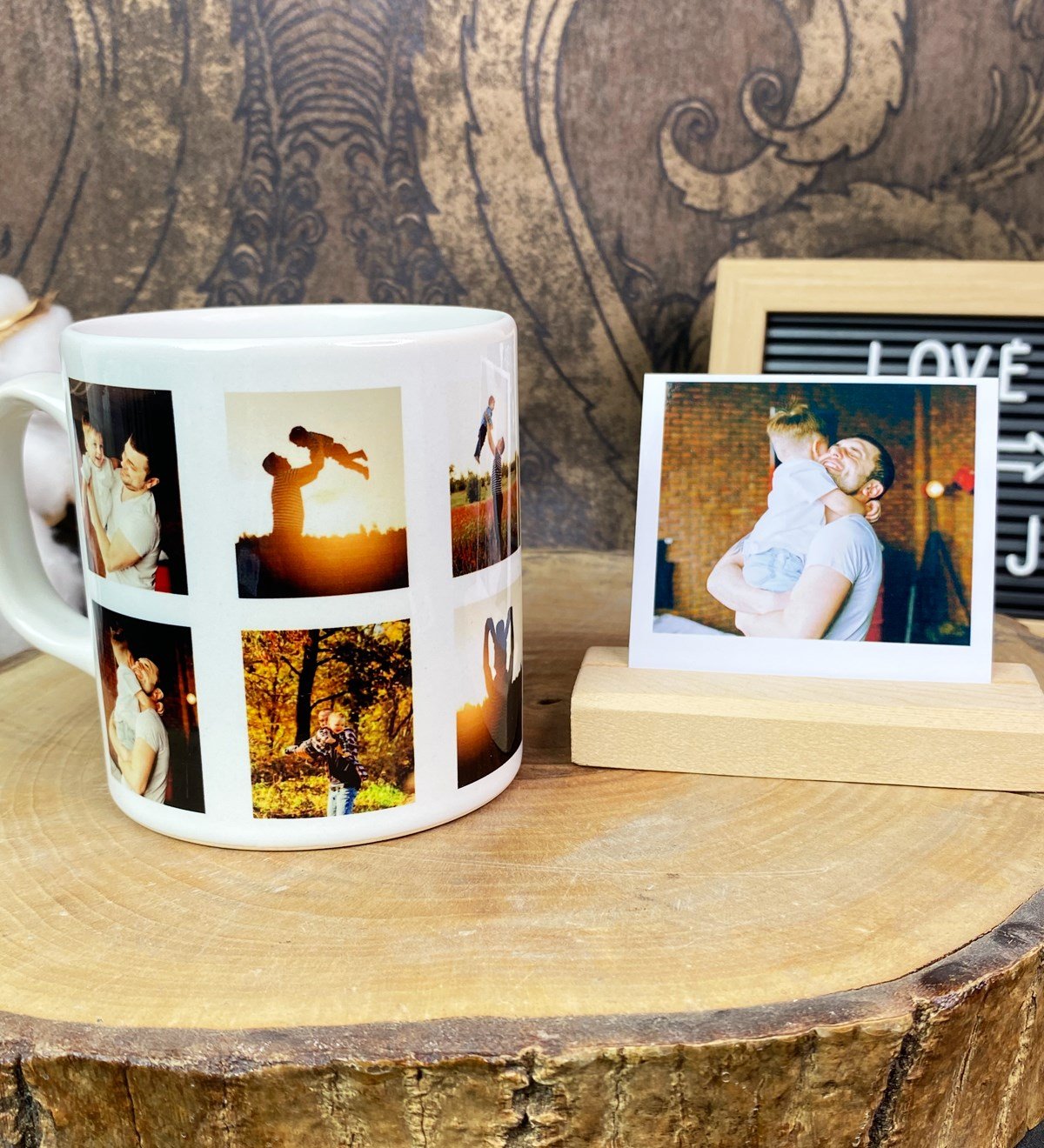 Kişiye Özel 10 Fotoğraflı Baba Kupa Ve Fotoğraf Tutucu SetgiftmodaGmhs101693