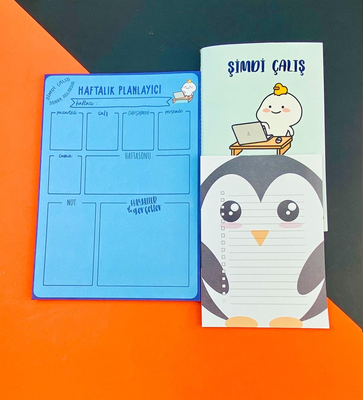 To Do List Yapılacak Listesi Dikişli Defter ve Klavye Önü Haftalık Planlayıcı Set:12giftmodaGmhs101949
