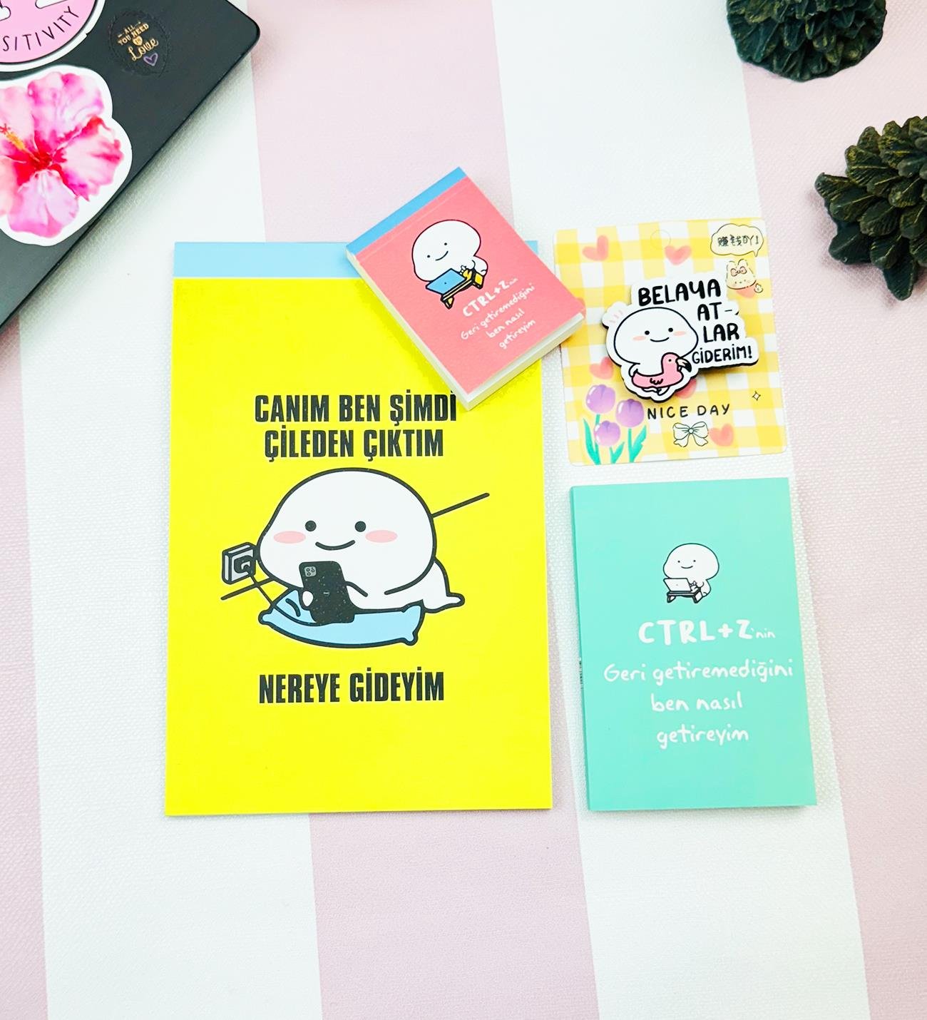 Motto Tasarımlı 4'lü Hediye Seti Seri :12giftmodaGmhs102025