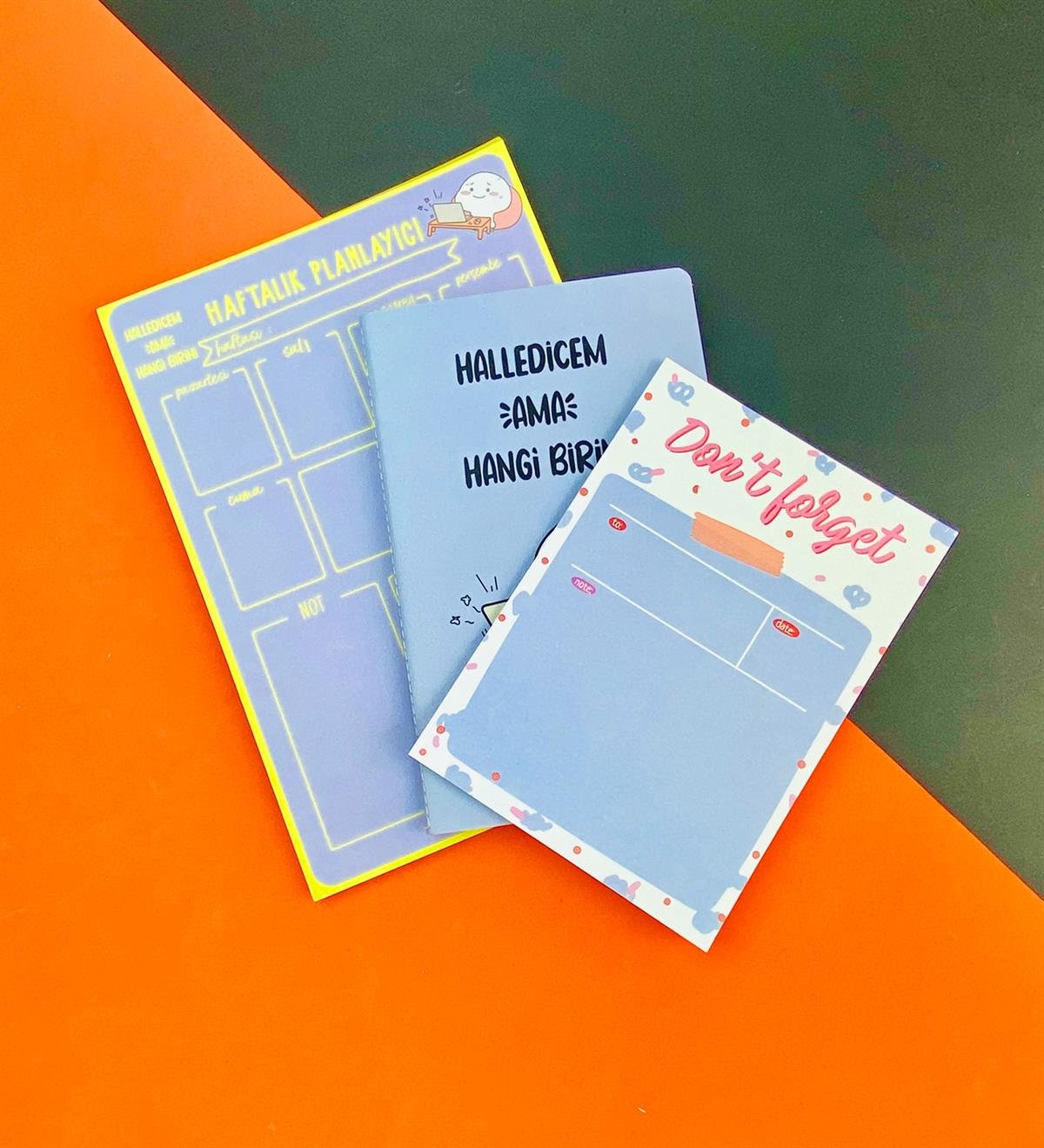 To Do List Yapılacak Listesi Dikişli Defter ve Klavye Önü Haftalık Planlayıcı Set:10giftmodaGmhs101945