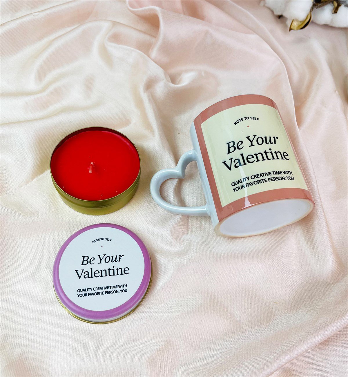 Be Your Valentine Kokulu Teneke Mum Ve Kalp Kulplu Kupa SetgiftmodaGmhs101536