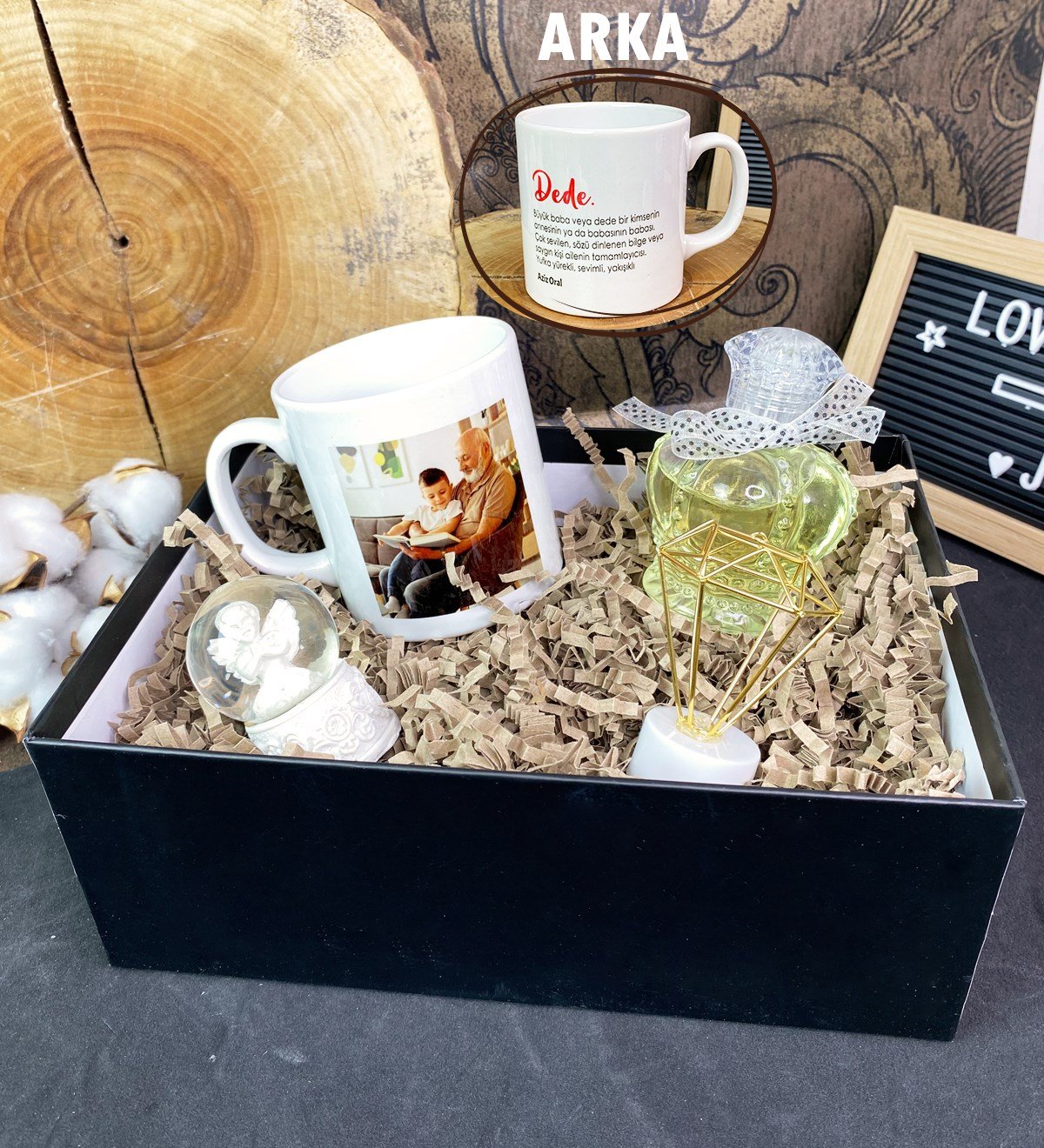 Kişiye Özel Fotoğraflı Dede Tasarımlı Hediye SetigiftmodaGmhs101730