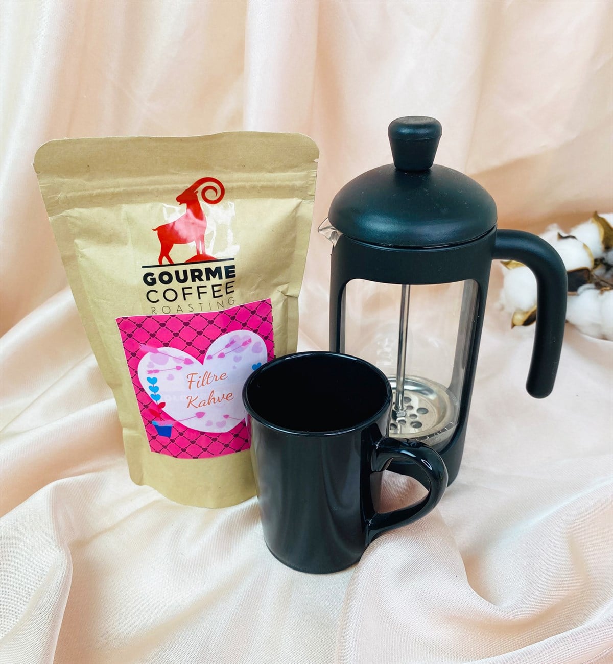 Filtre Kahve French Press Ve Filtre kave Bardağı Sevgiliye Hediye SetigiftmodaGmhs101479