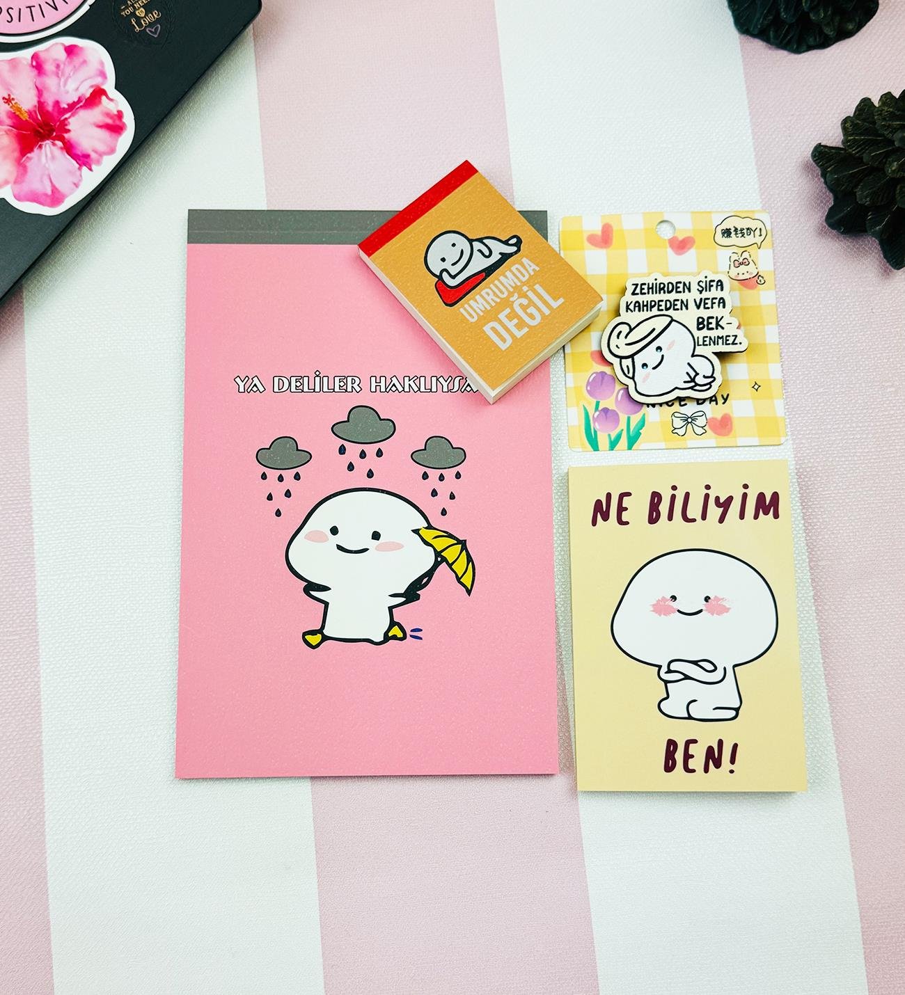 Motto Tasarımlı 4'lü Hediye Seti Seri :14giftmodaGmhs102027
