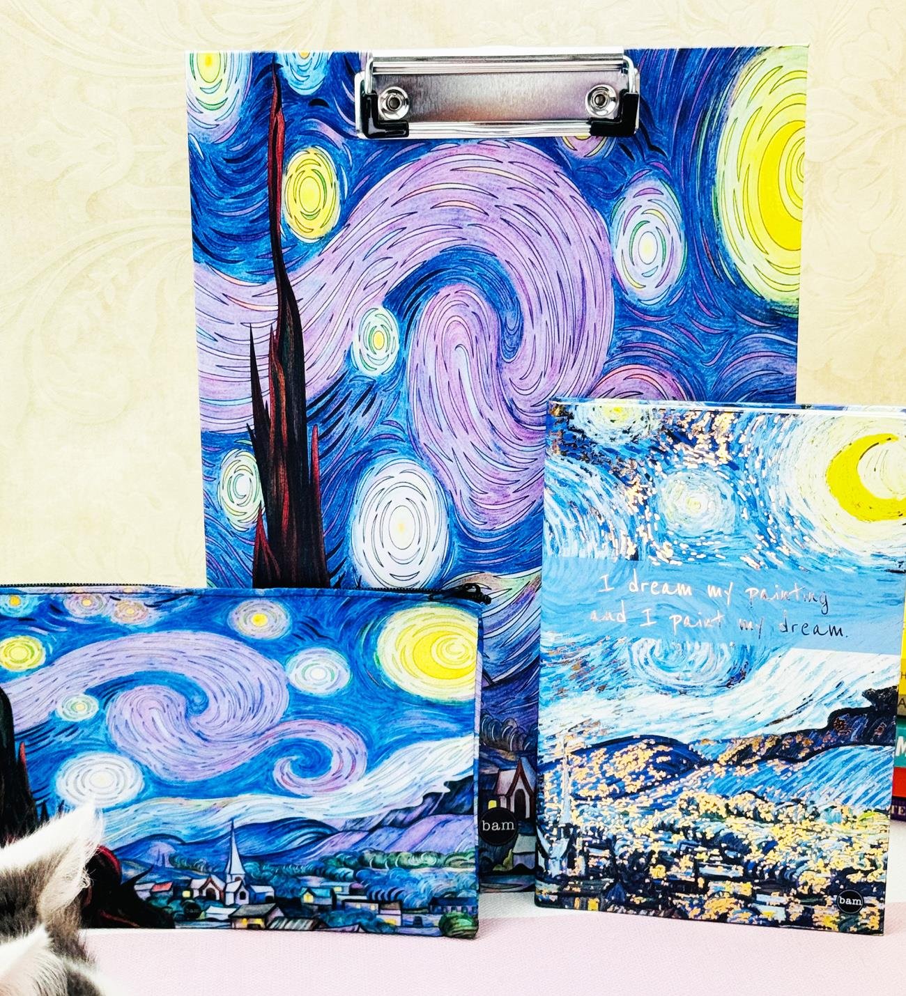 Van Gogh Yıldızlı Gece Tasarımlı Kırtasiye SetigiftmodaBam-1211-4