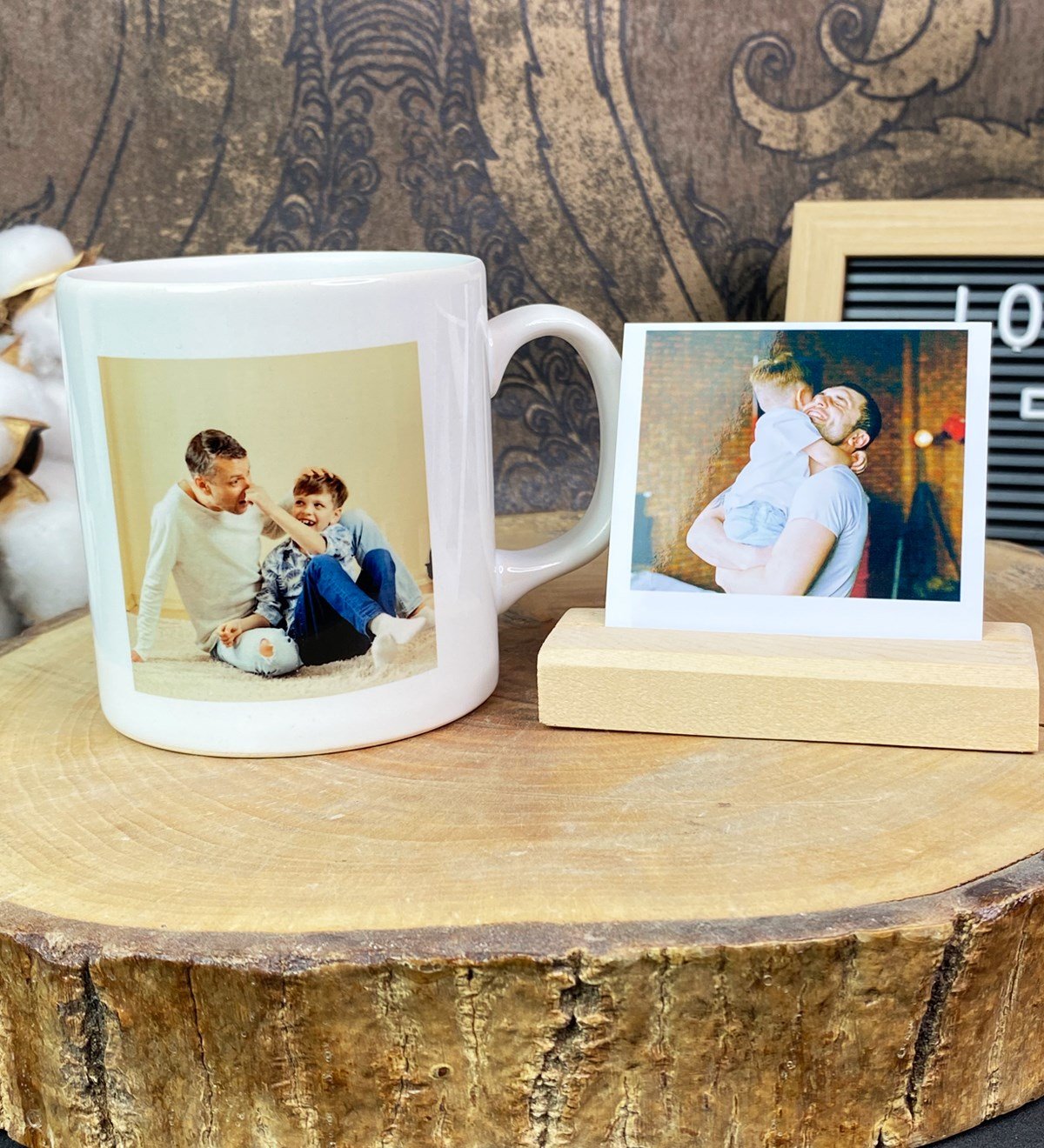 Kişiye Özel Fotoğraflı Baba Tasarımlı Kupa Ve Fotoğraf Tutucu SetgiftmodaGmhs101692