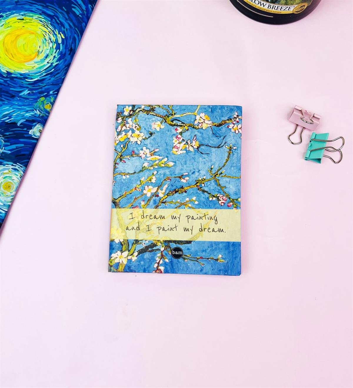 Badem Çiçeği Defter Morandi Tarzı Yeşil Tonları Keçeli Kalem Dolu Kırtasiye Setigiftmoda Gmhs101827