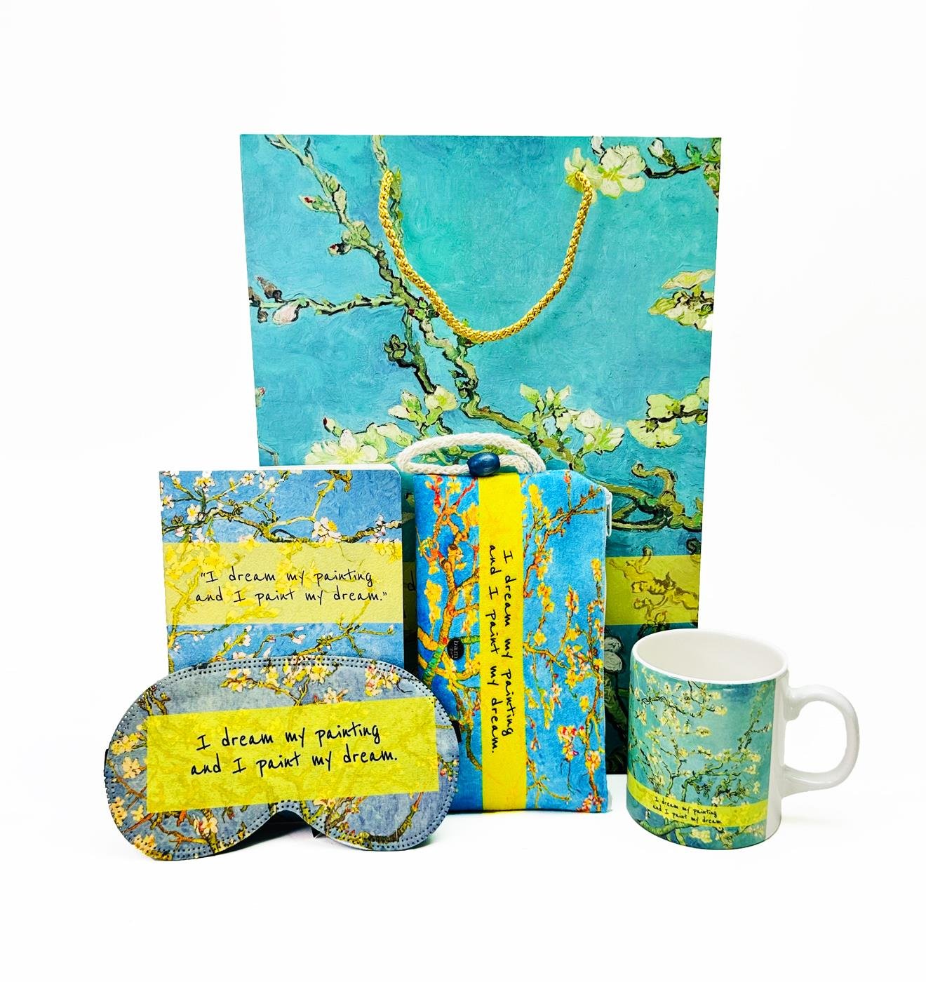 Van Gogh Badem Çiçeği Tasarımlı Karton Kutulu SetgiftmodaGmhs101981