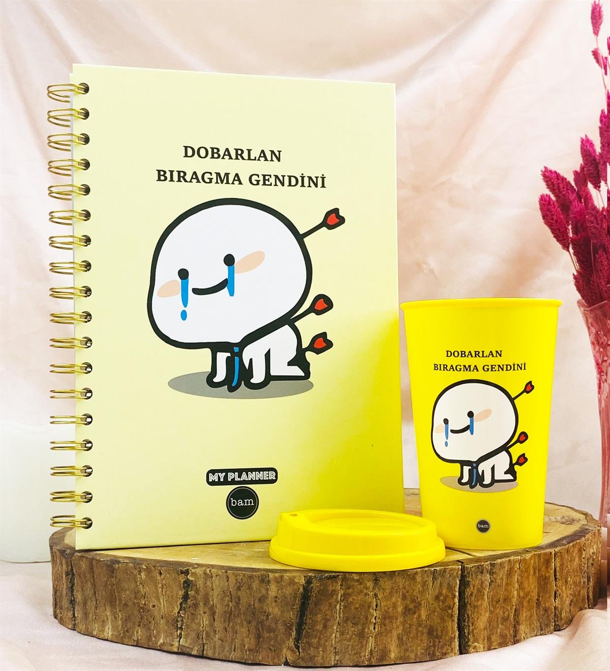 Dobarlan Bıragma Gendini Tasarımlı Konuşan Ajanda Ve Kahve Bardağı SetgiftmodaGmhs101963