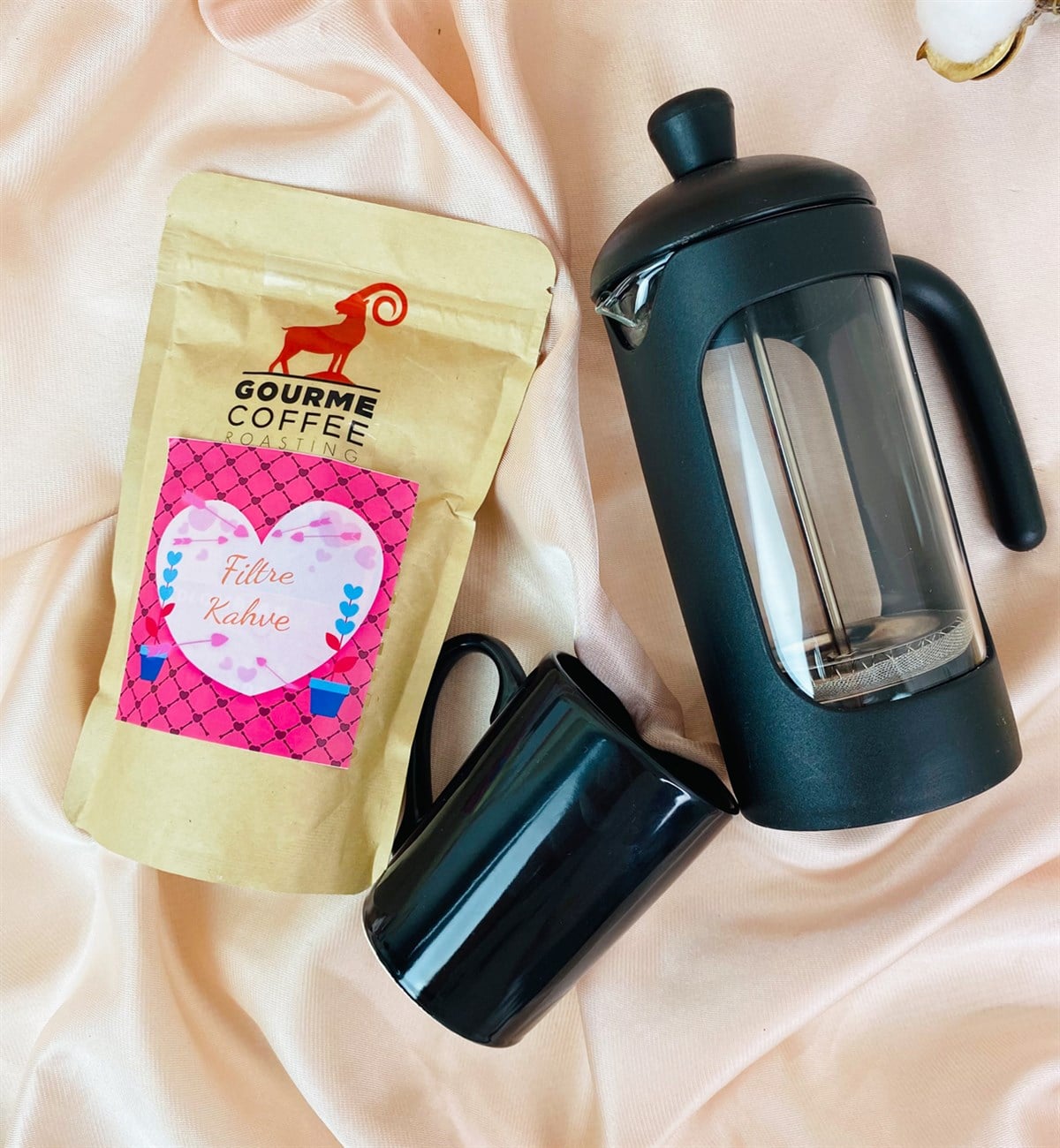 Filtre Kahve French Press Ve Filtre kave Bardağı Sevgiliye Hediye SetigiftmodaGmhs101479