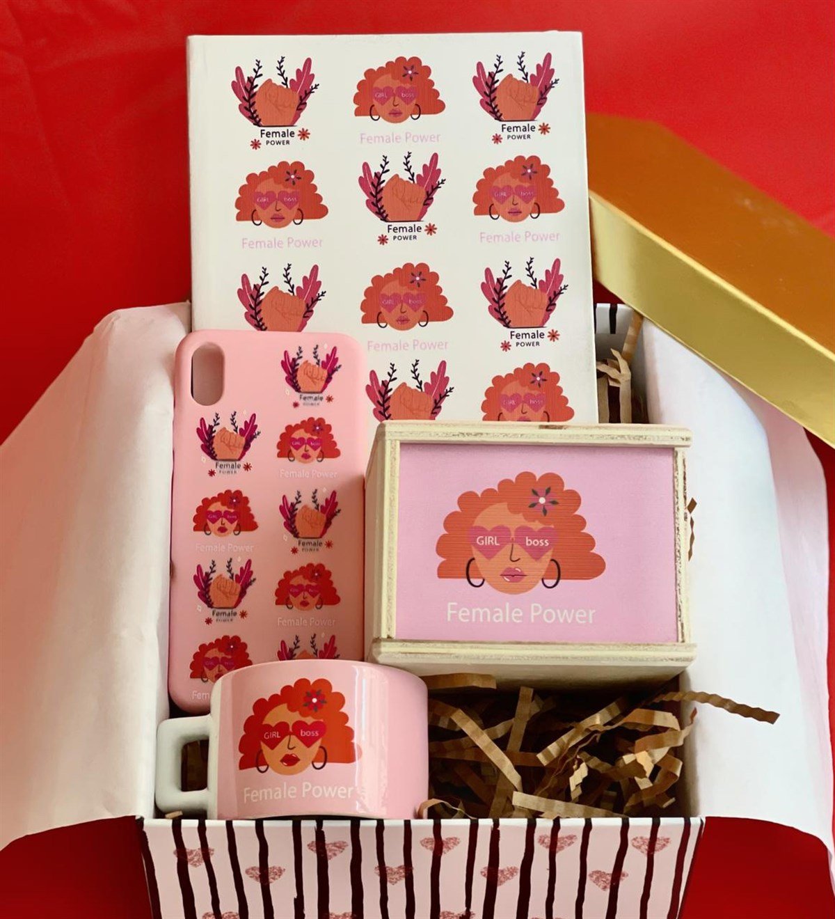 Iphone Telefon Kılıflı Kadın Gücü Tasarımlı Kadınlara Özel Hediye SetiGiftmodaGmhs100439