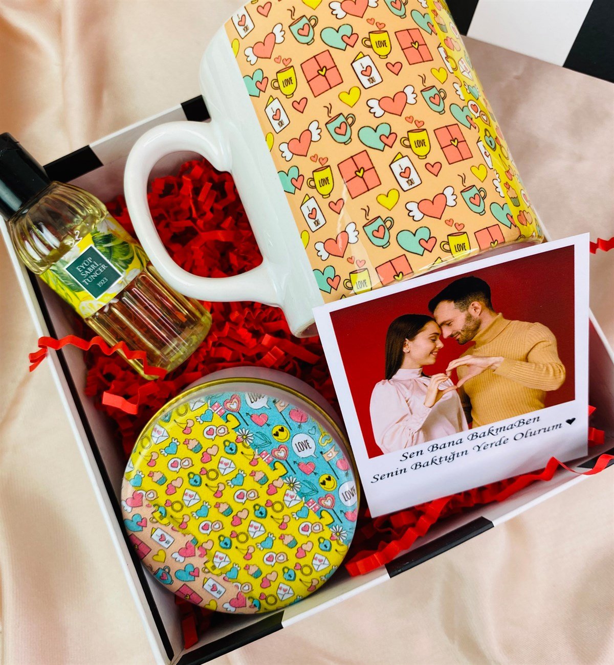 Kişiye Özel Fotoğraflı I Love You Tasarımlı Sevgiliye Hediye SetigiftmodaGmhs101449